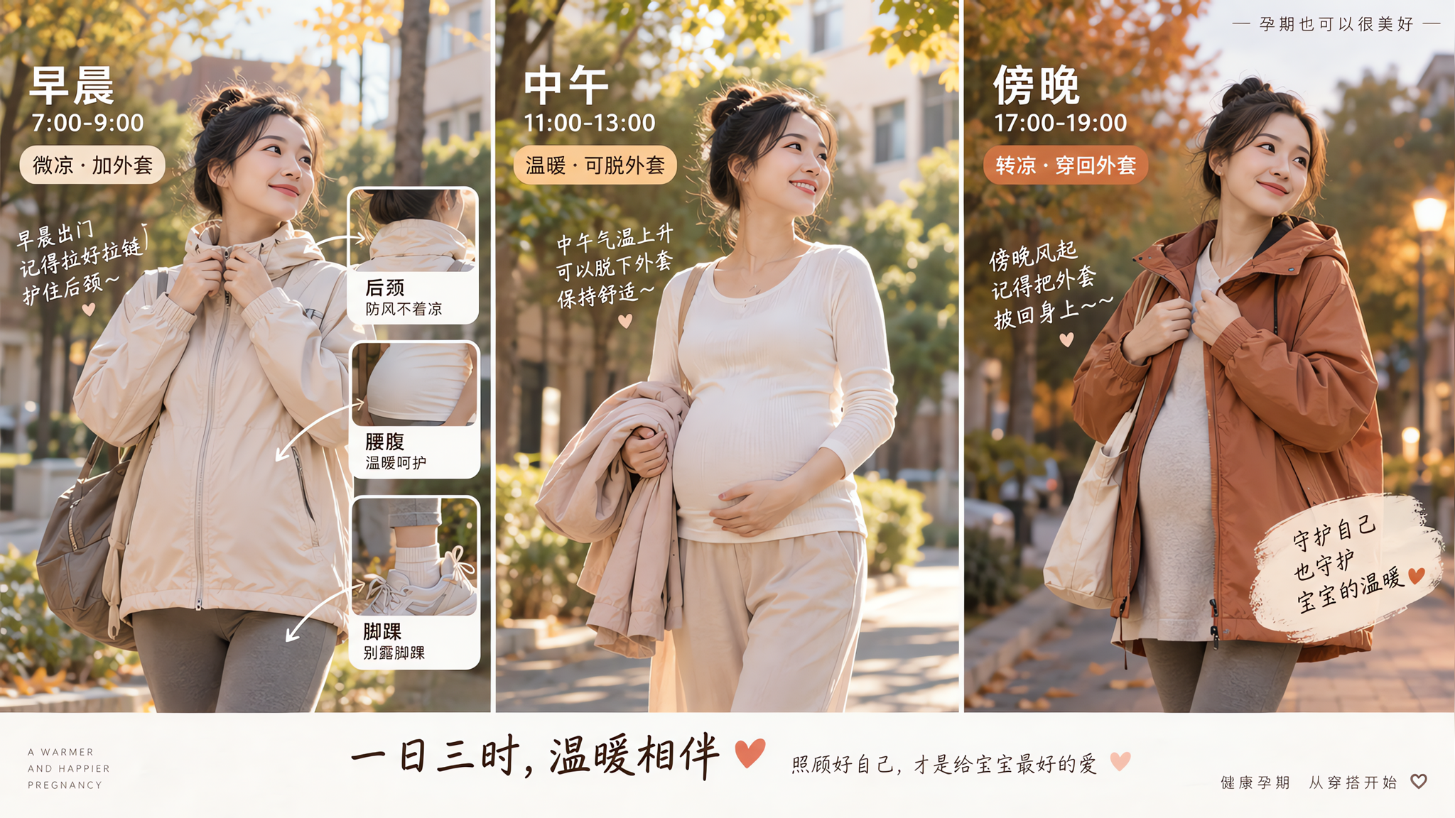 秋分后温差大 孕妈别硬扛秋冻：3层穿衣护3处