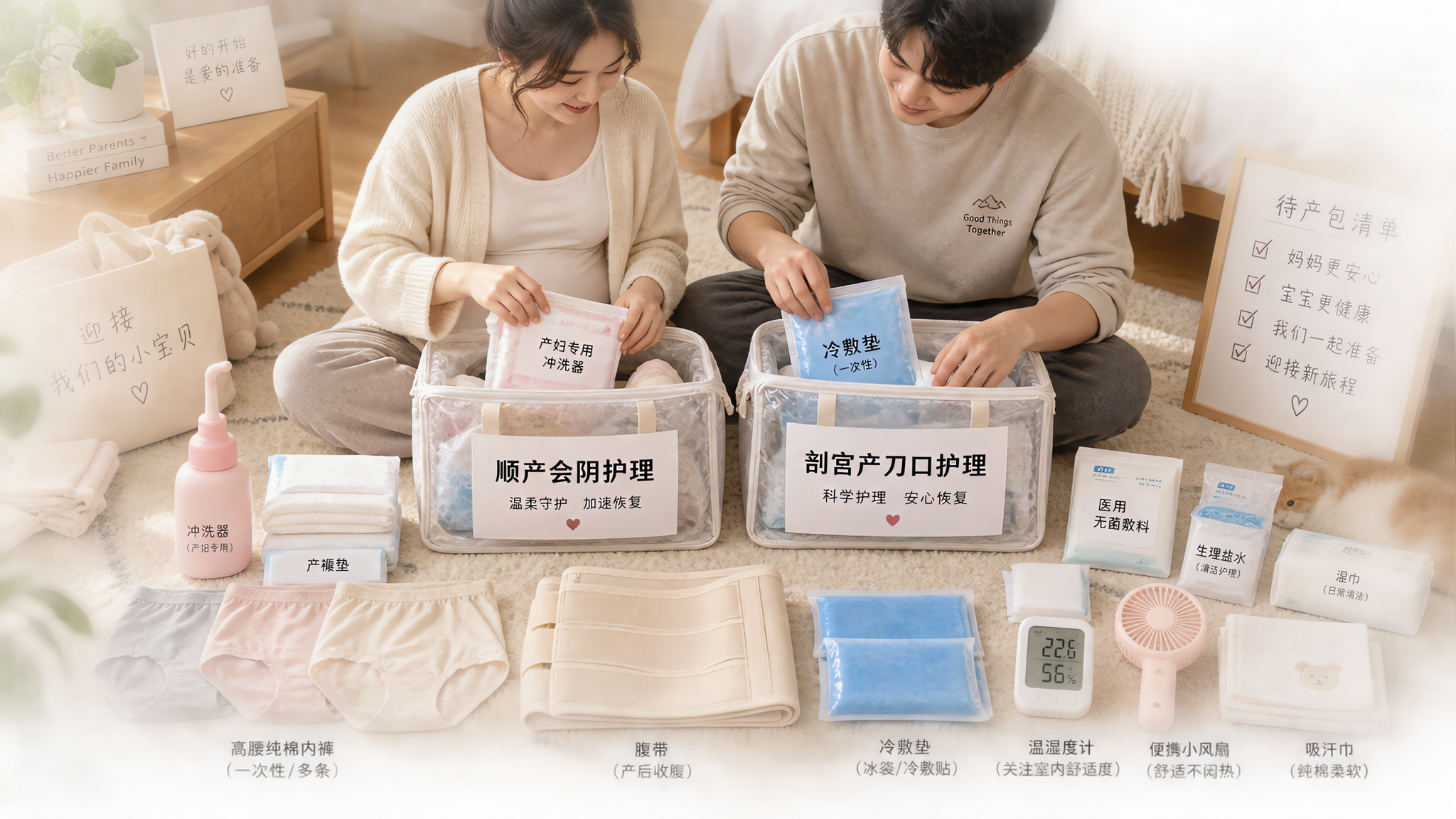 秋老虎待产包：顺产剖宫产伤口分开装