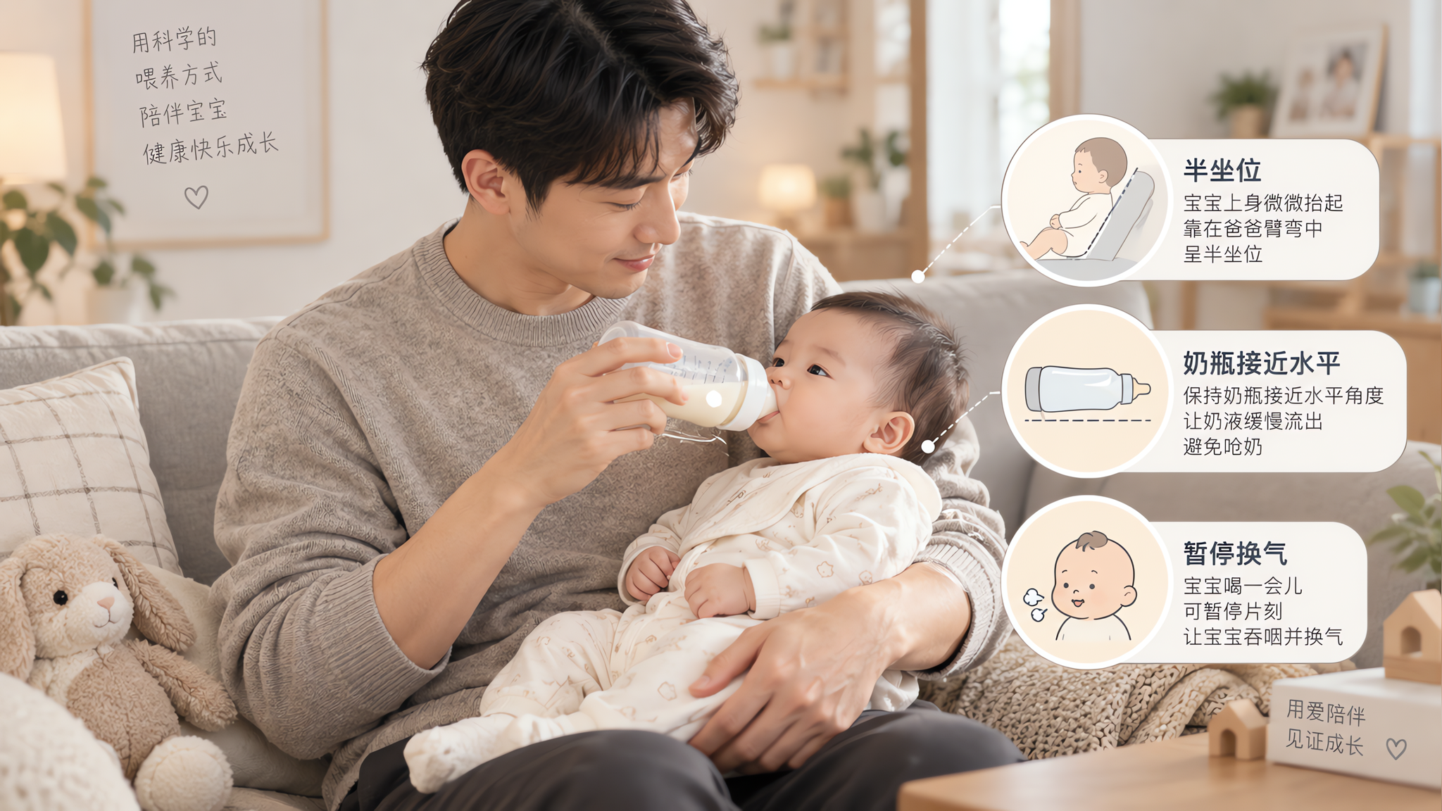 爸爸接手一顿母乳别硬灌：慢速瓶喂3要点
