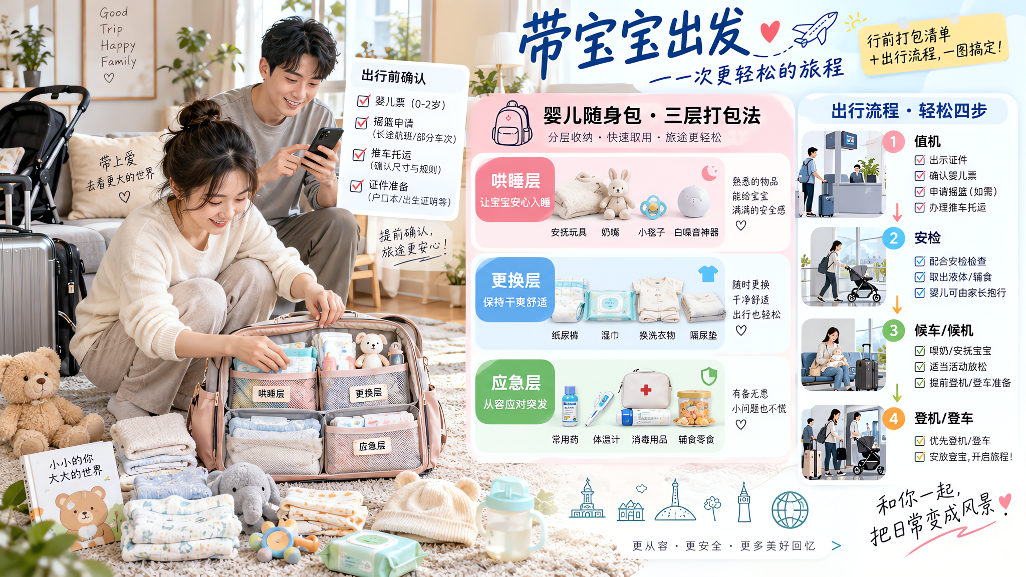 暑运带0-2岁坐飞机/高铁：出发前问清3句话，少踩8个坑