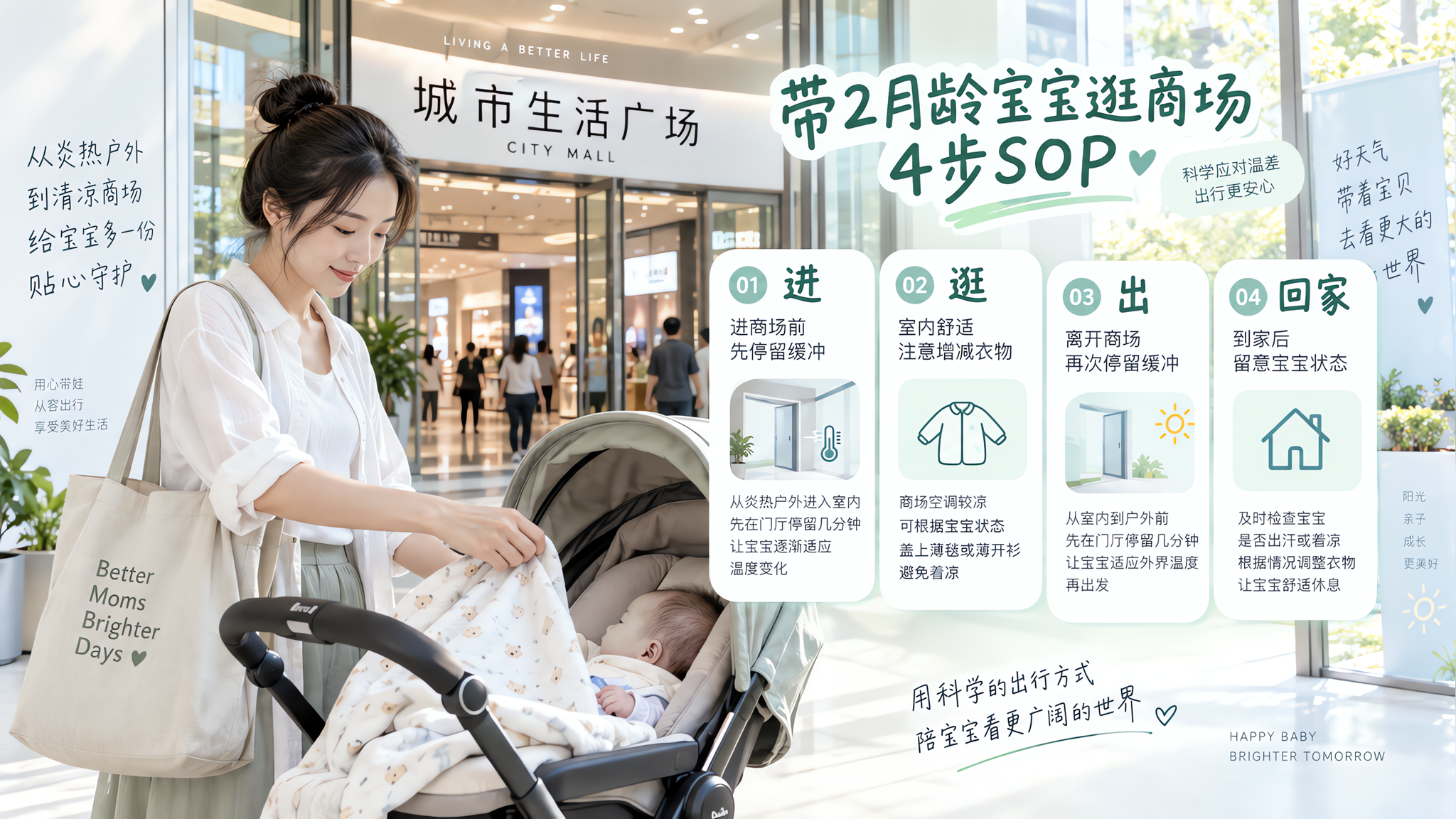 带2月龄逛商场不挨冻：进出温差四步SOP