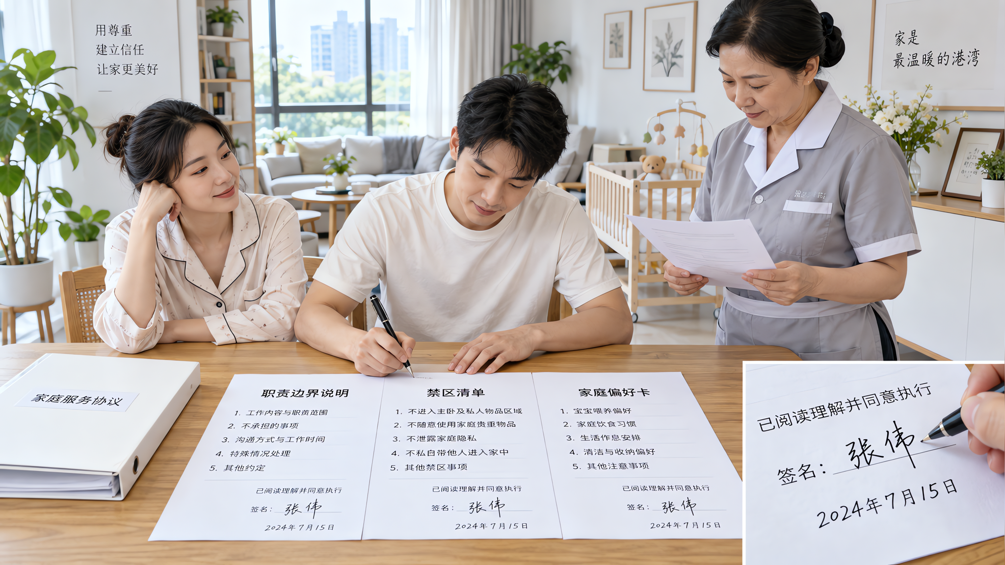 月嫂入户第一天越界？用三件套把边界写清