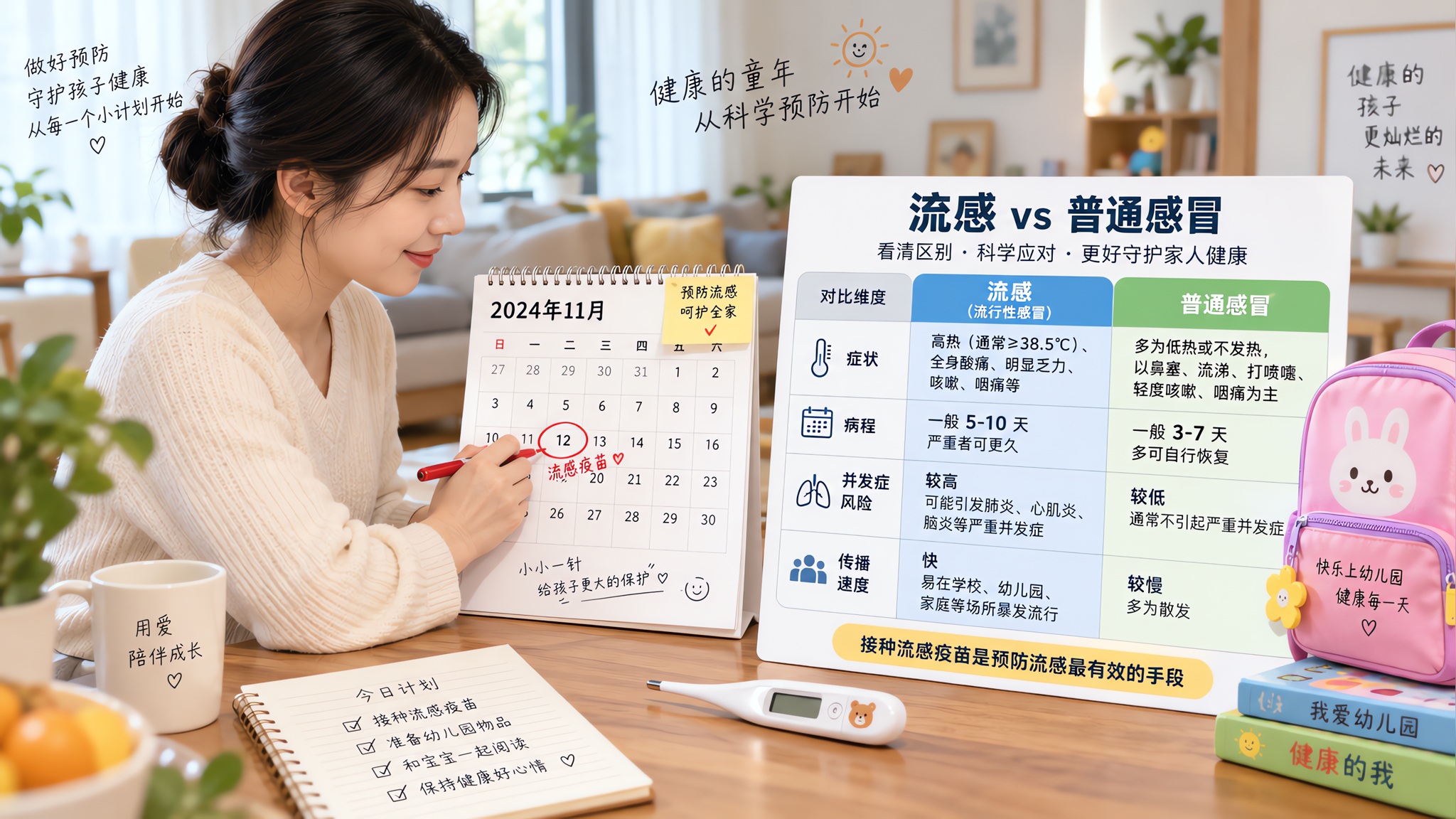 孩子入园就反复高烧？先把流感疫苗排进日历
