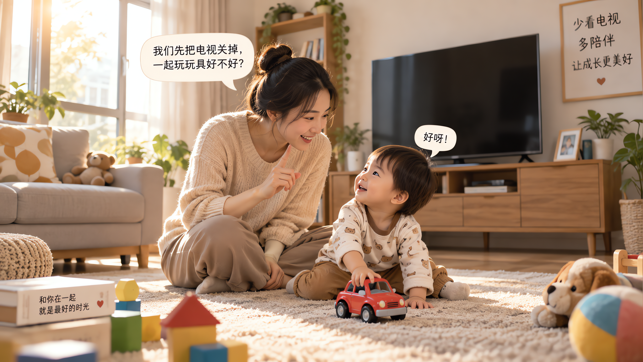 电视当背景音越开越沉默？1-3岁更需要“来回说话”