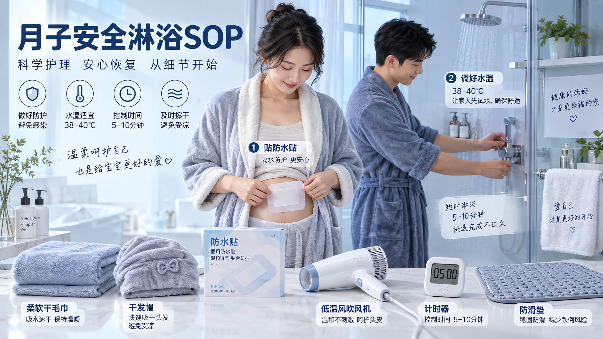 7月坐月子别硬扛：顺产剖宫产洗澡洗头安全SOP