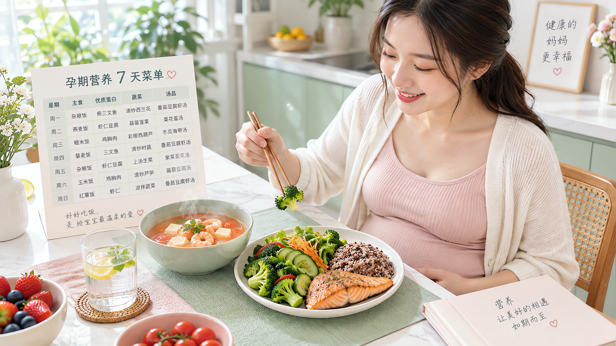 孕中期怕糖耐又馋？清凉稳血糖餐盘一周照抄