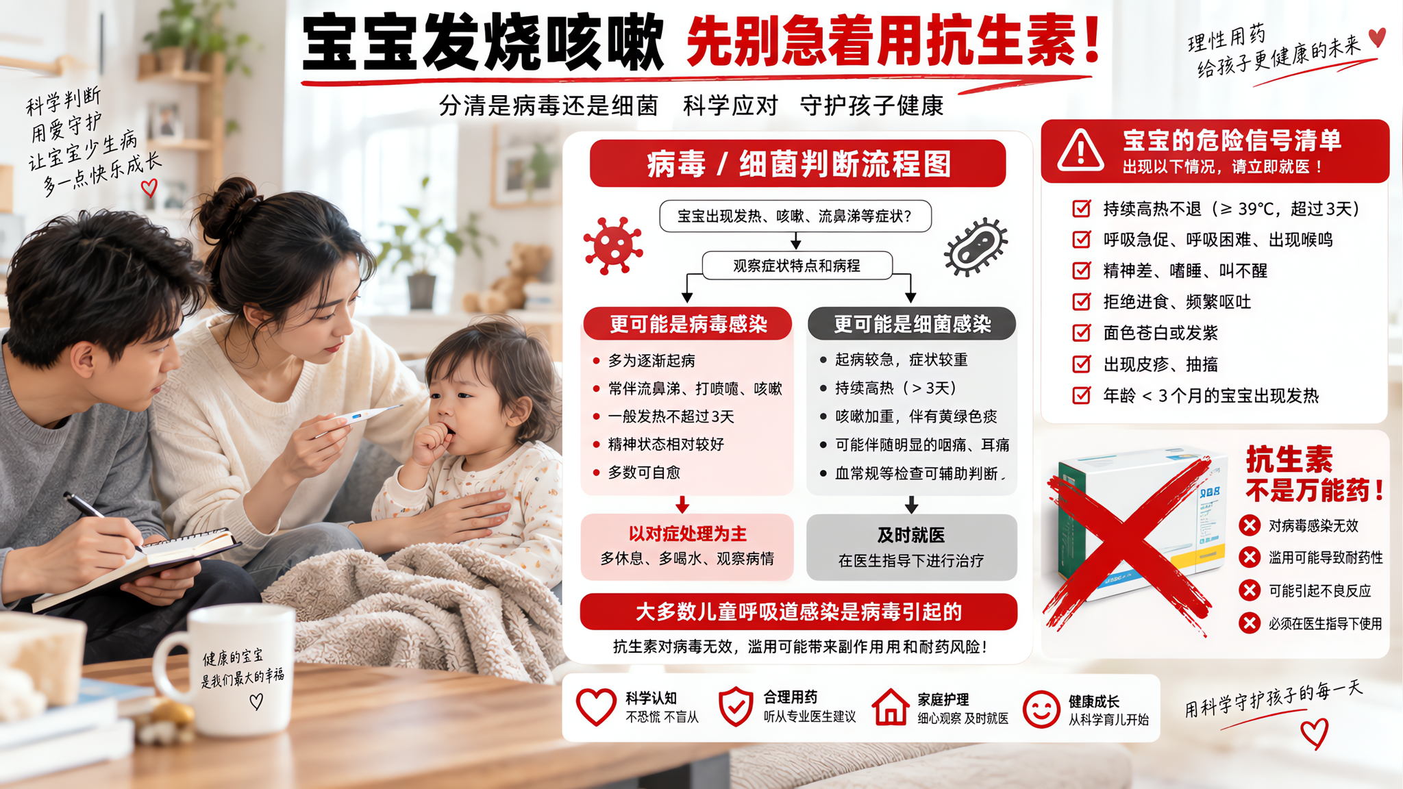 1-3岁咳嗽发烧：这5个信号才考虑抗生素