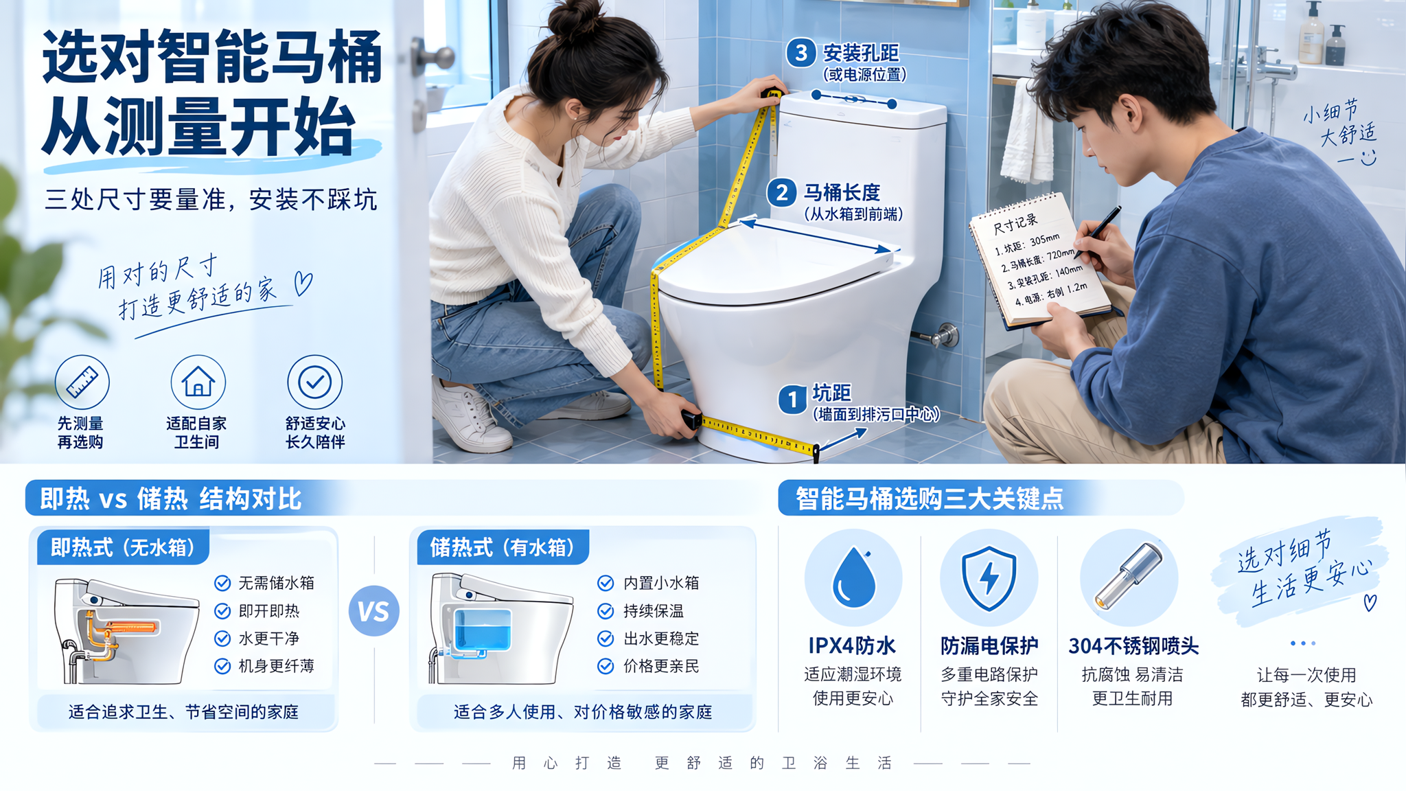 智能马桶盖选错=天天提心吊胆：即热、防水、尺寸一篇买对