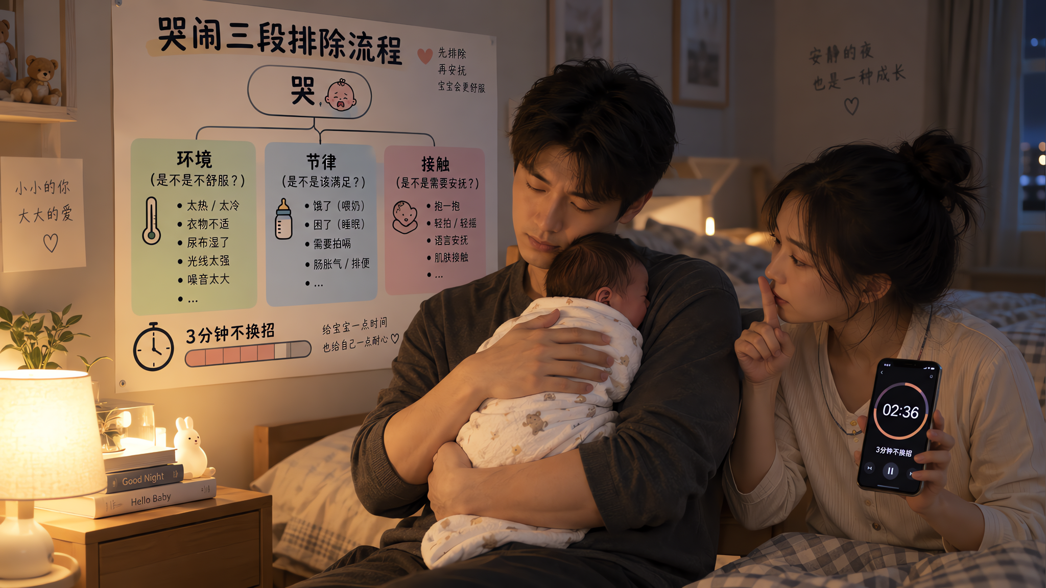 新生儿一哭就乱？记住环境-节律-接触三排除