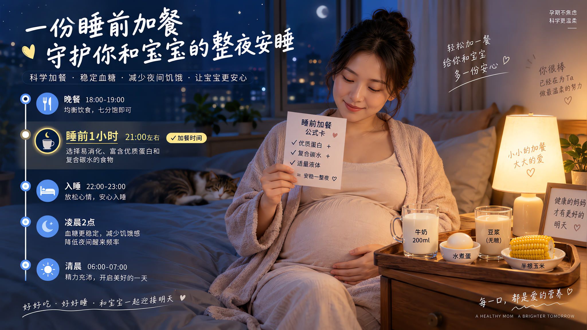孕晚期半夜饿醒心慌？睡前加餐2个公式稳住夜间血糖