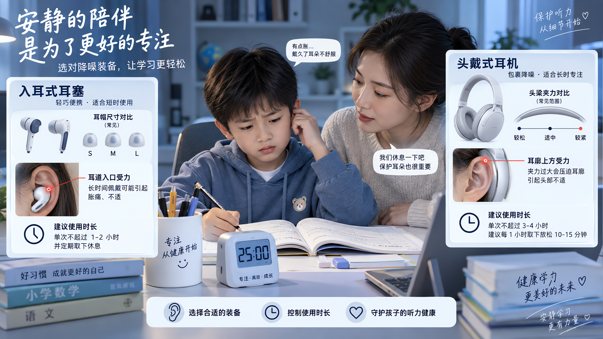 孩子戴降噪10分钟就耳胀头晕？别急着怪不专心