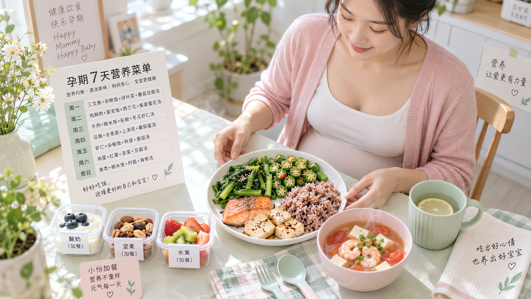 孕中期别硬控糖：清凉稳血糖餐盘抄一周