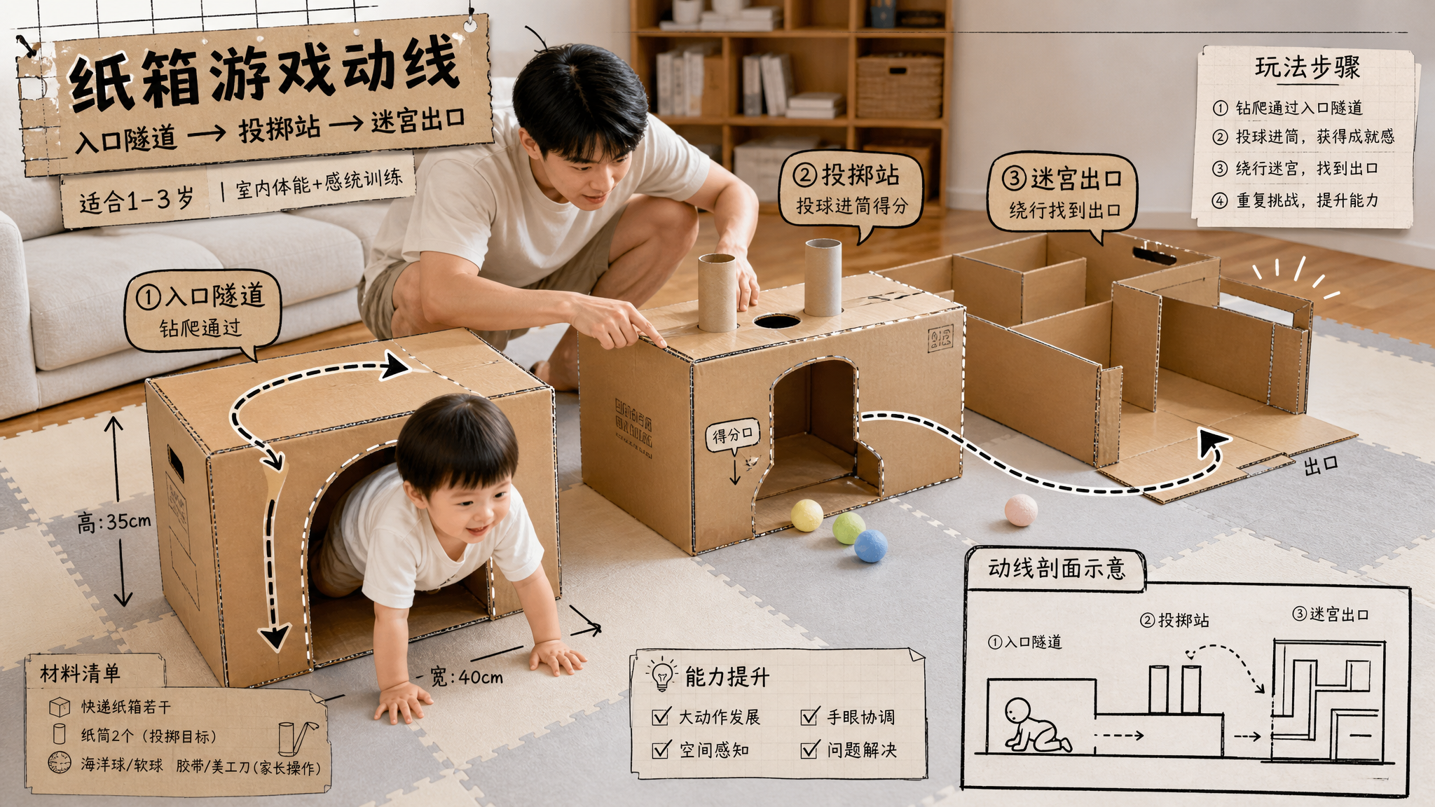 一个快递盒4天升级：越玩越聪明的室内动线