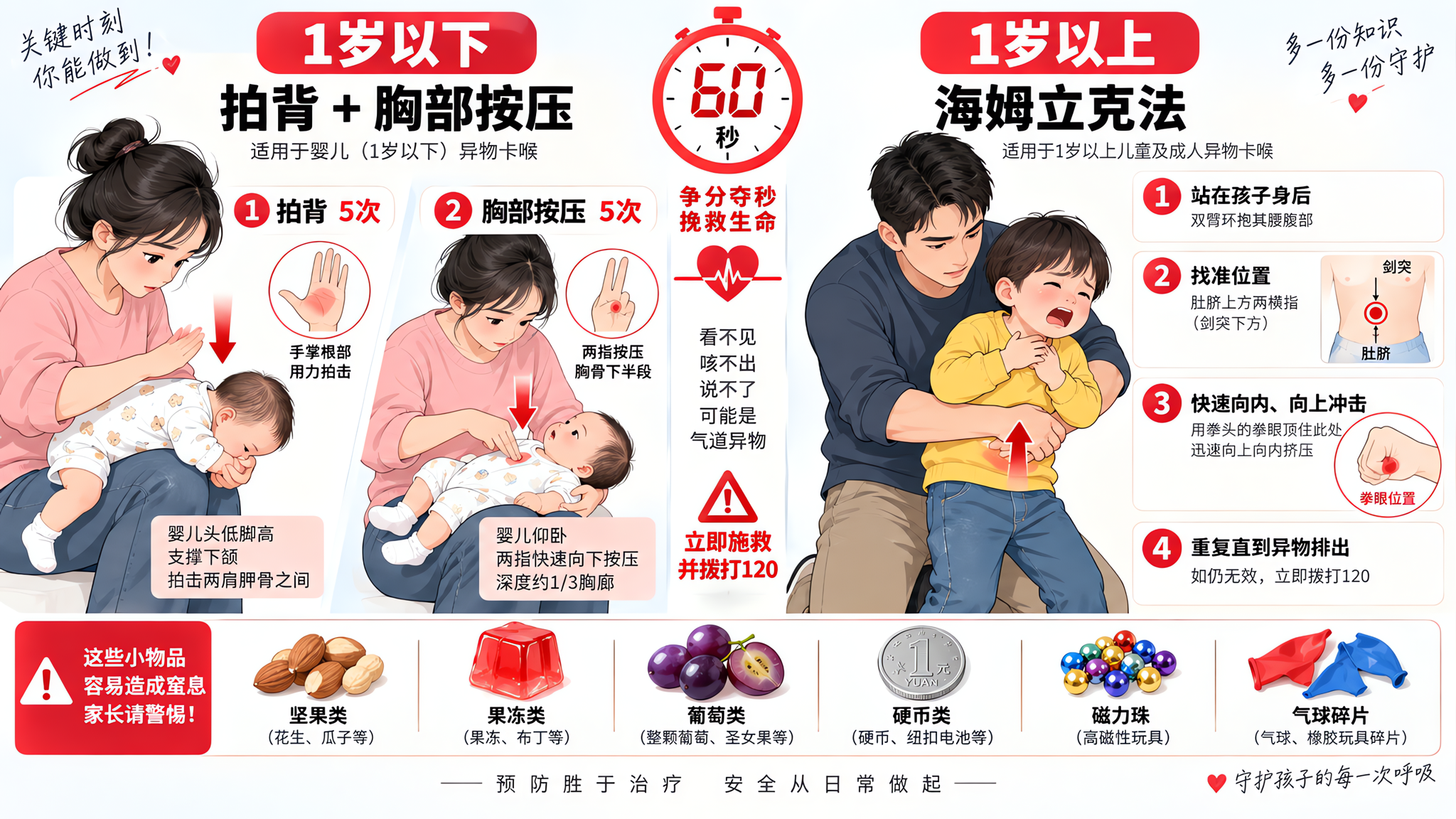 1-3岁异物窒息：4分钟内要做对的几件事