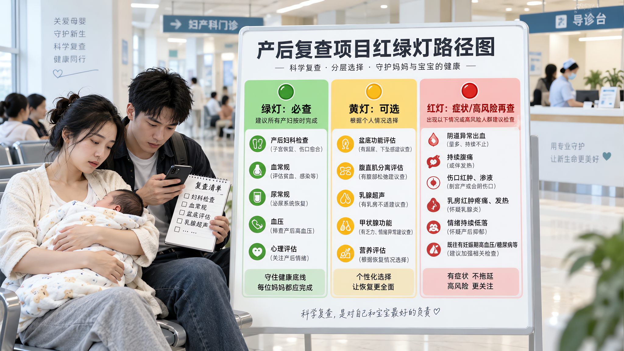 42天复查别被套餐牵着走：项目红绿灯一张表搞定