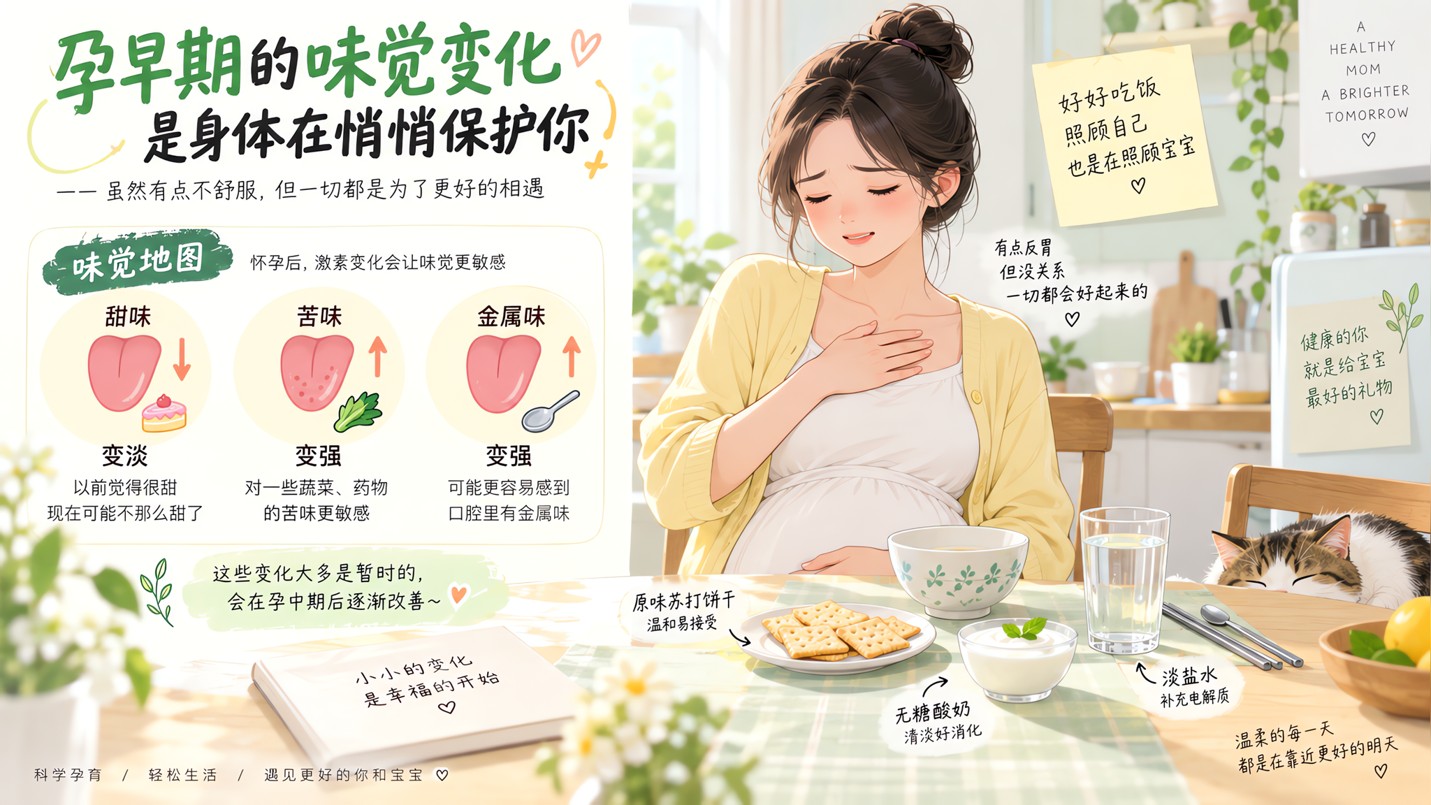 孕早期嘴里总有金属味？4个办法让你吃得下