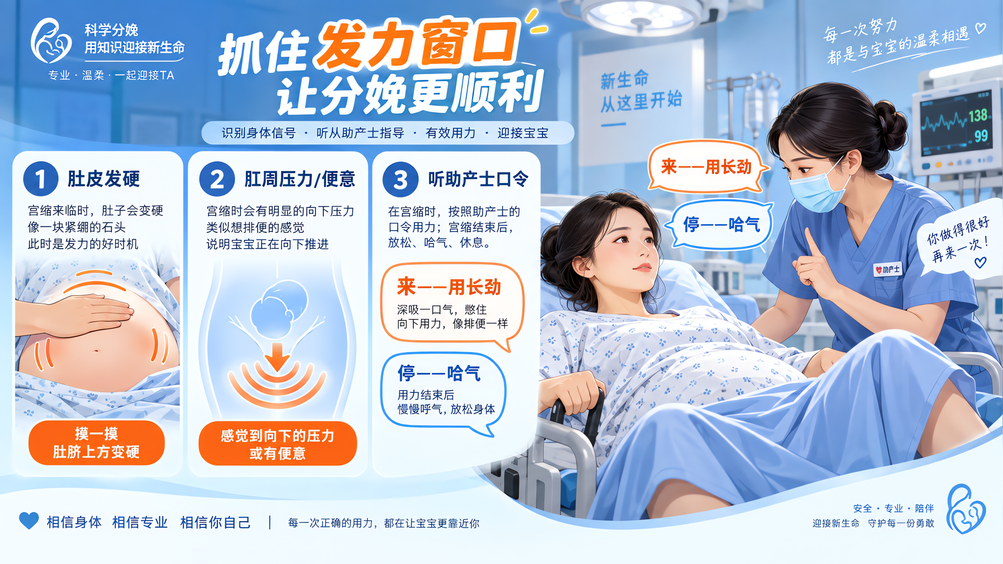 打了无痛不会用力？第二产程靠3个信号找发力窗口