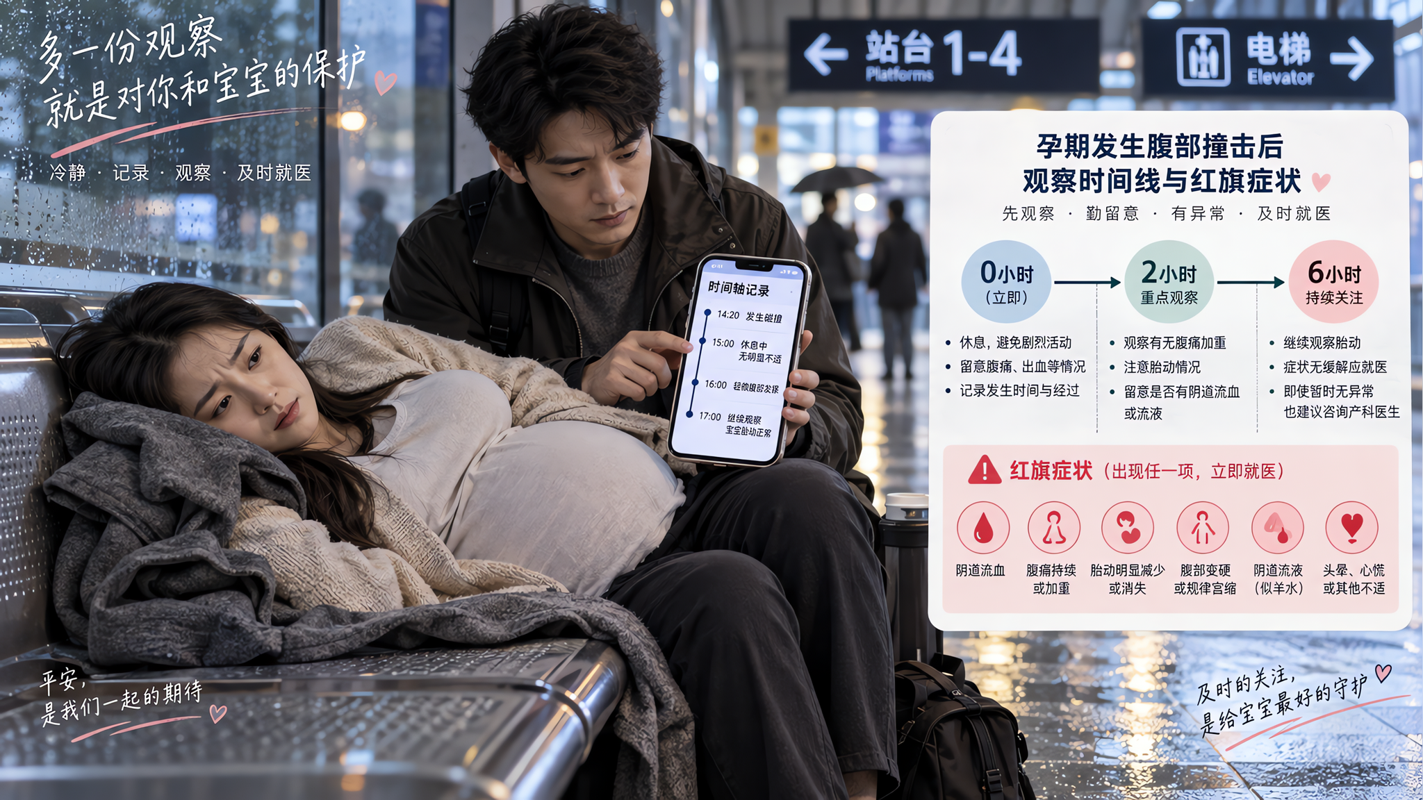 孕晚期摔倒没腹痛也要看医生吗？先按这张行动卡