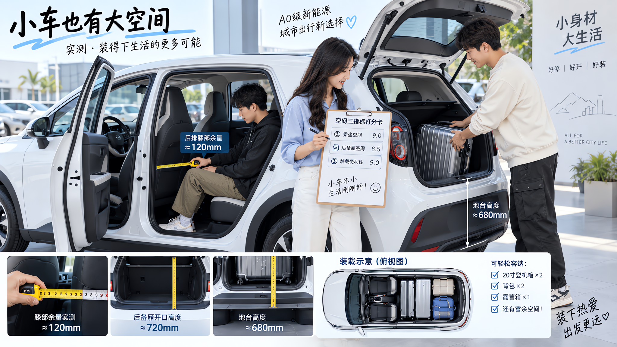 小车空间别看轴距：3个实测一坐就明白