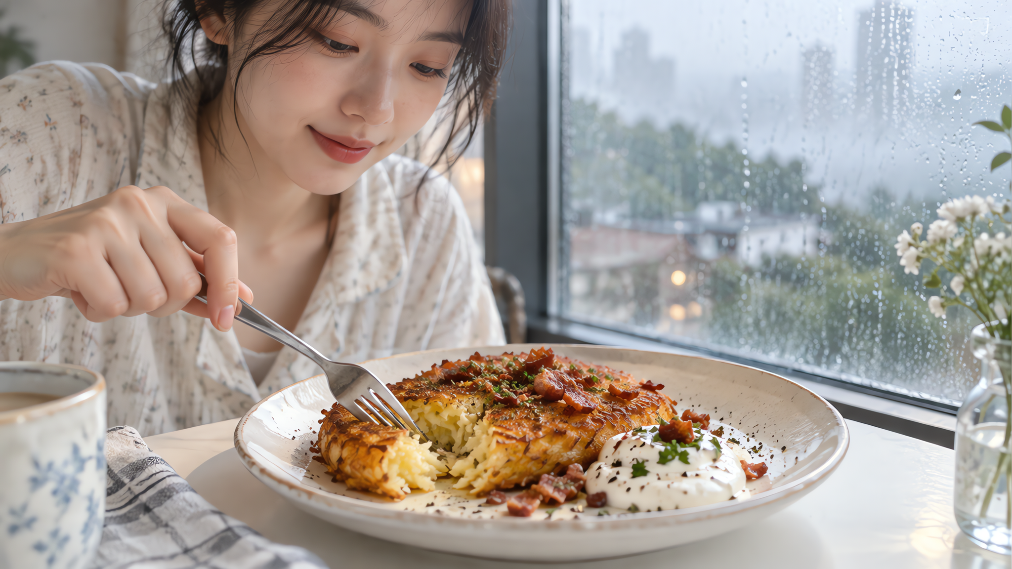 秋雨天起床没电？10分钟做份热脆冷滑早餐
