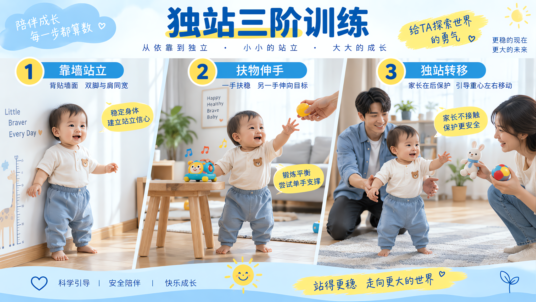 宝宝一松手就“钉住”？10-12月独站3阶训练