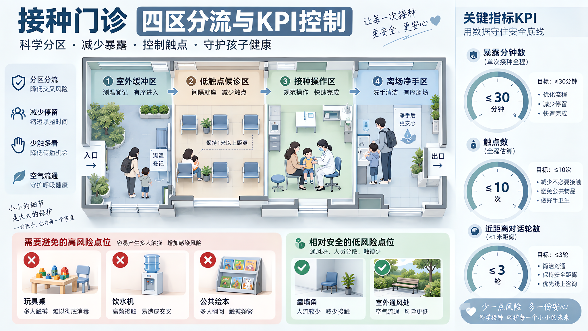 0-1岁接种怕交叉感染？四区分流把暴露压到25分钟内