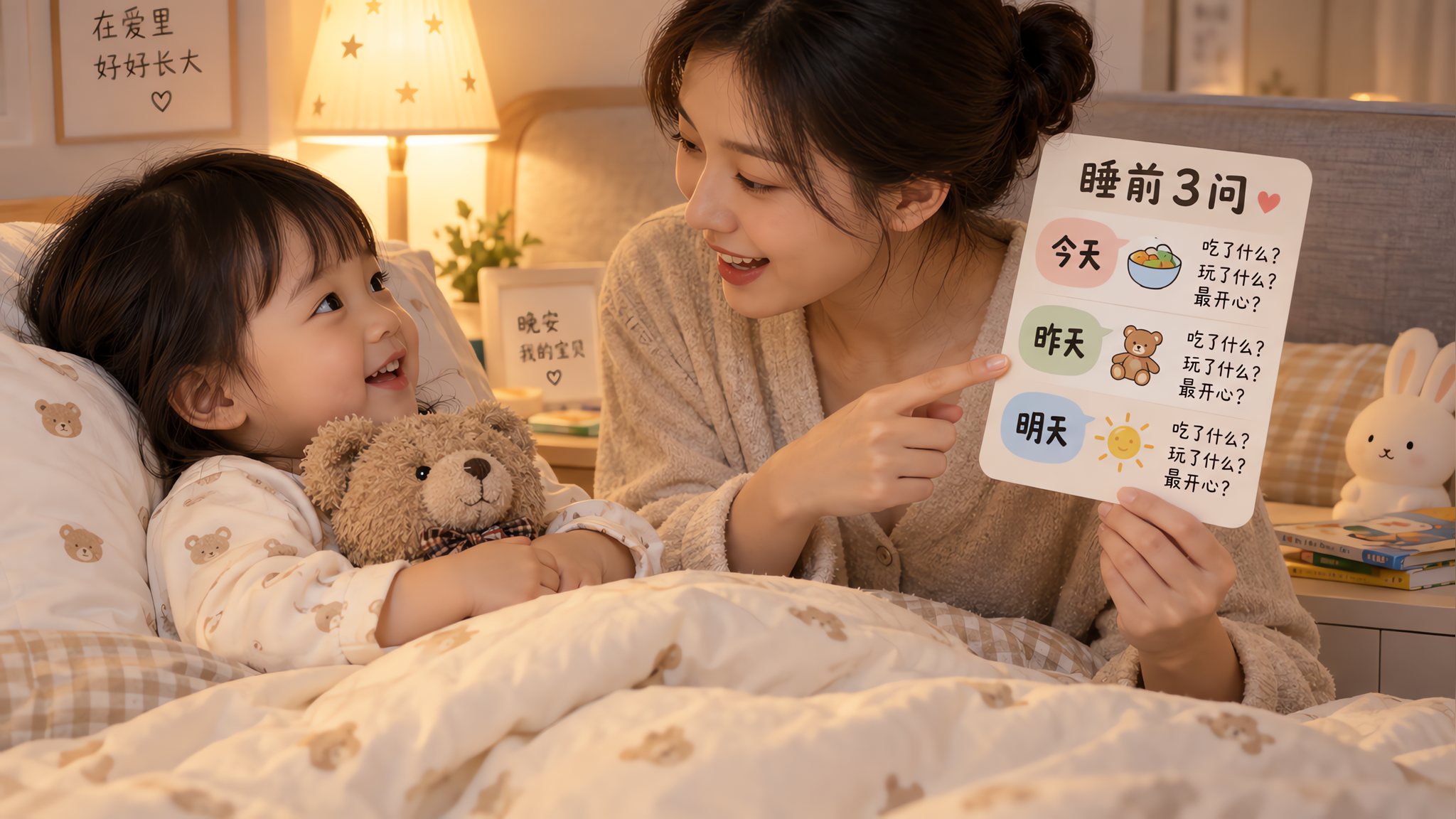 长假后别再问“学了啥”：睡前3问让娃开口