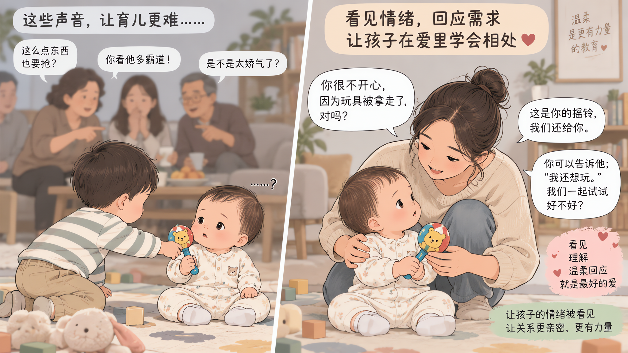 玩具被抢只会发呆？0-1岁不是胆小，是还没“我的”