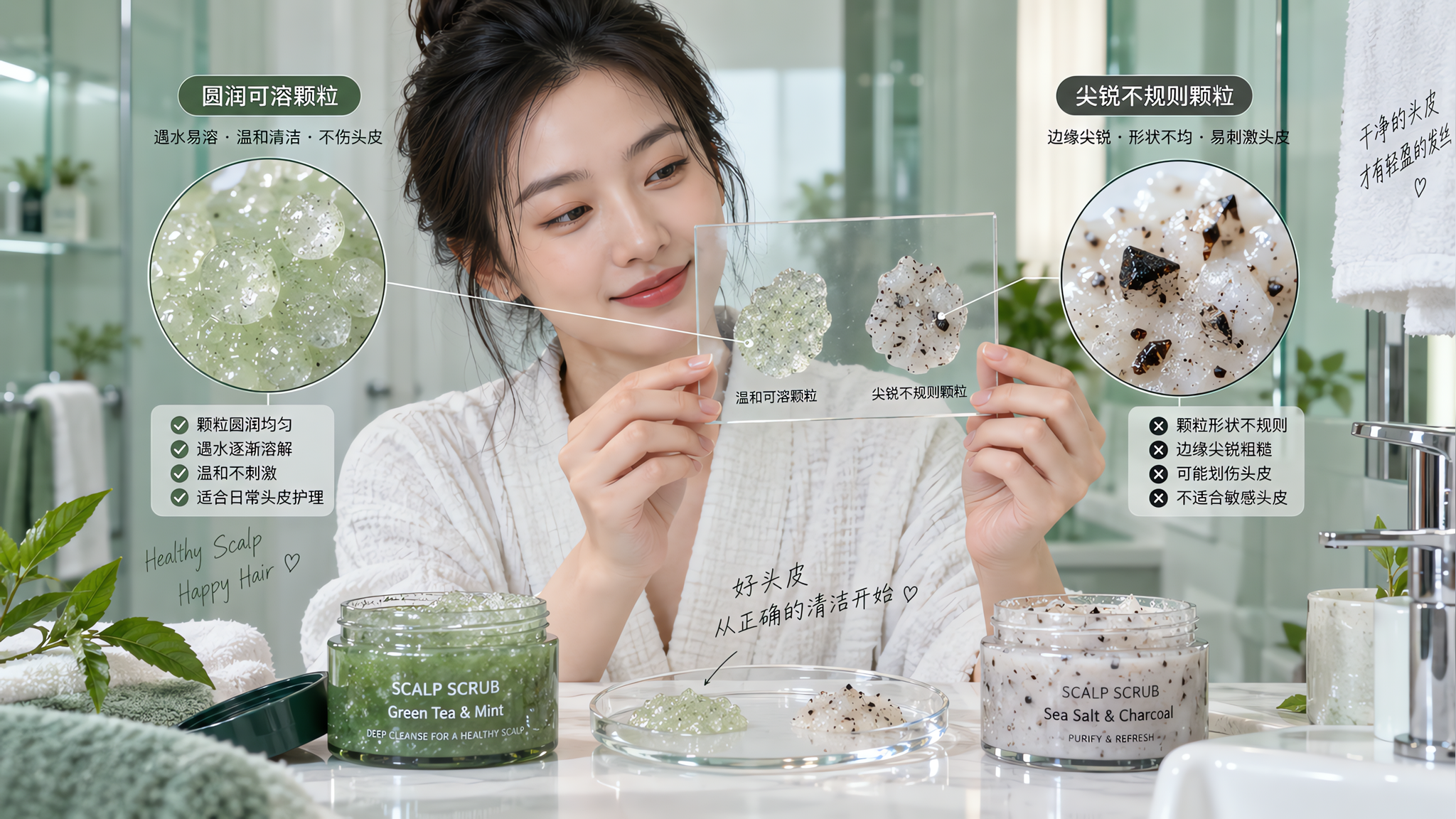 头皮磨砂到底在清洁还是在刮伤？关键看这4点