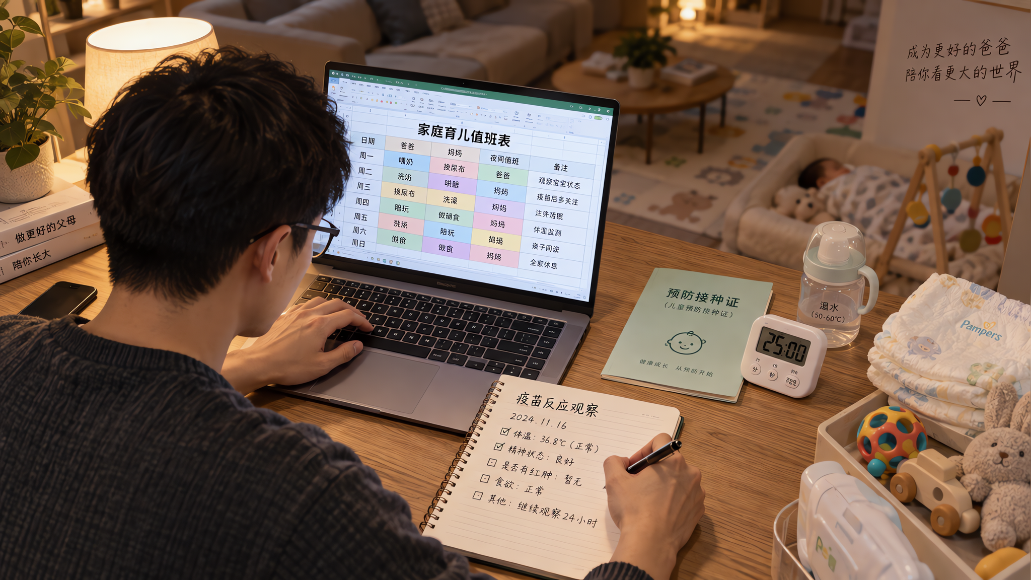 爸爸带娃别只求活着：一张Excel让妈妈睡满3小时