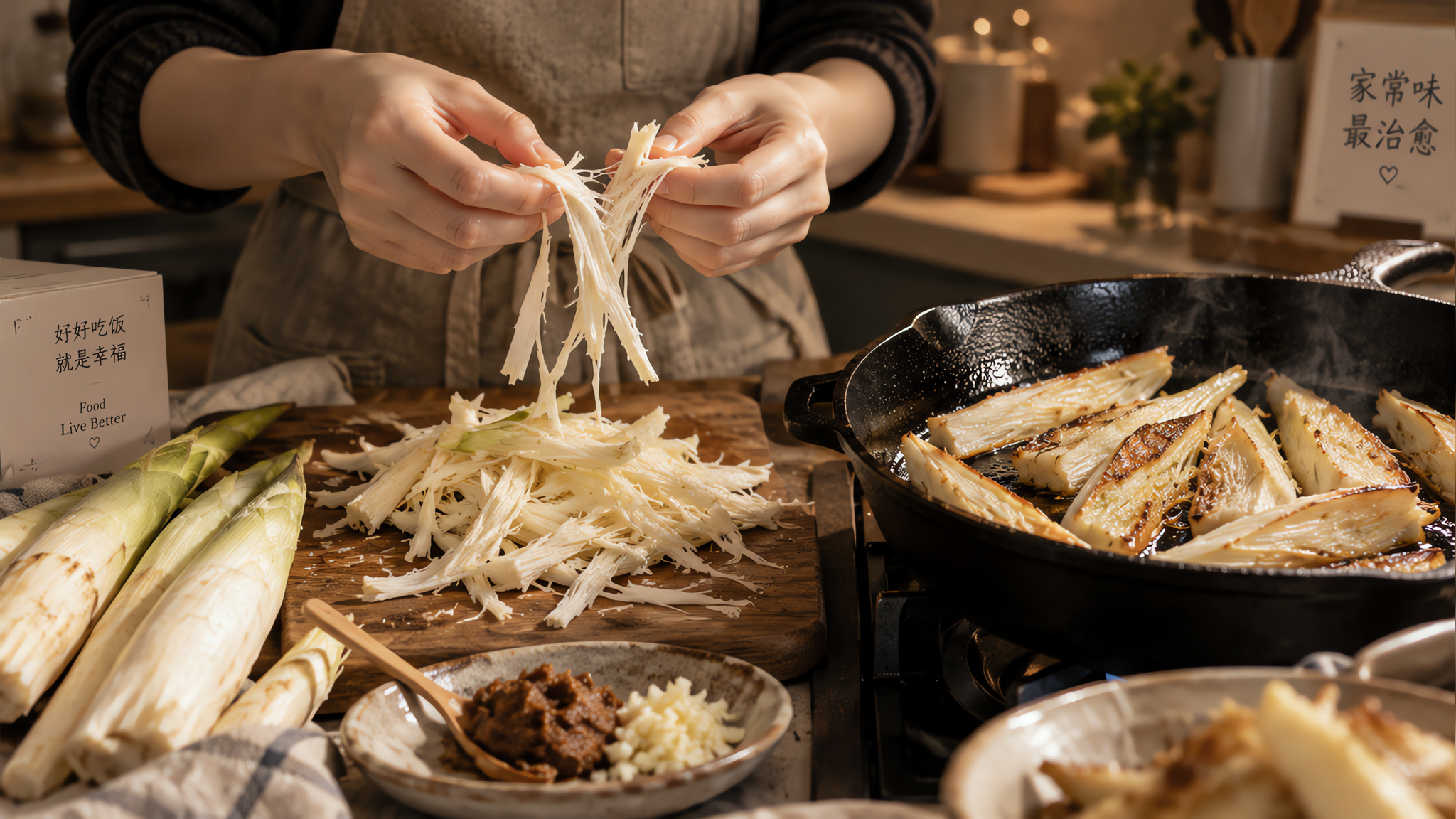 茭白别用刀切：手撕轻焦外焦里嫩，一勺味噌提鲜