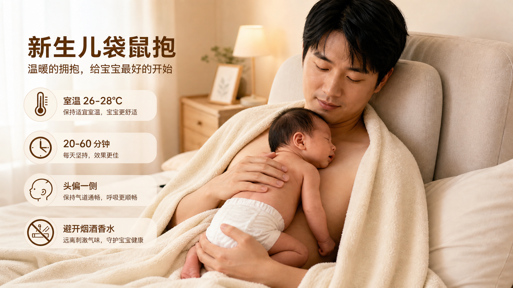 昼夜温差大，新生儿更闹？让爸爸做20分钟袋鼠式护理