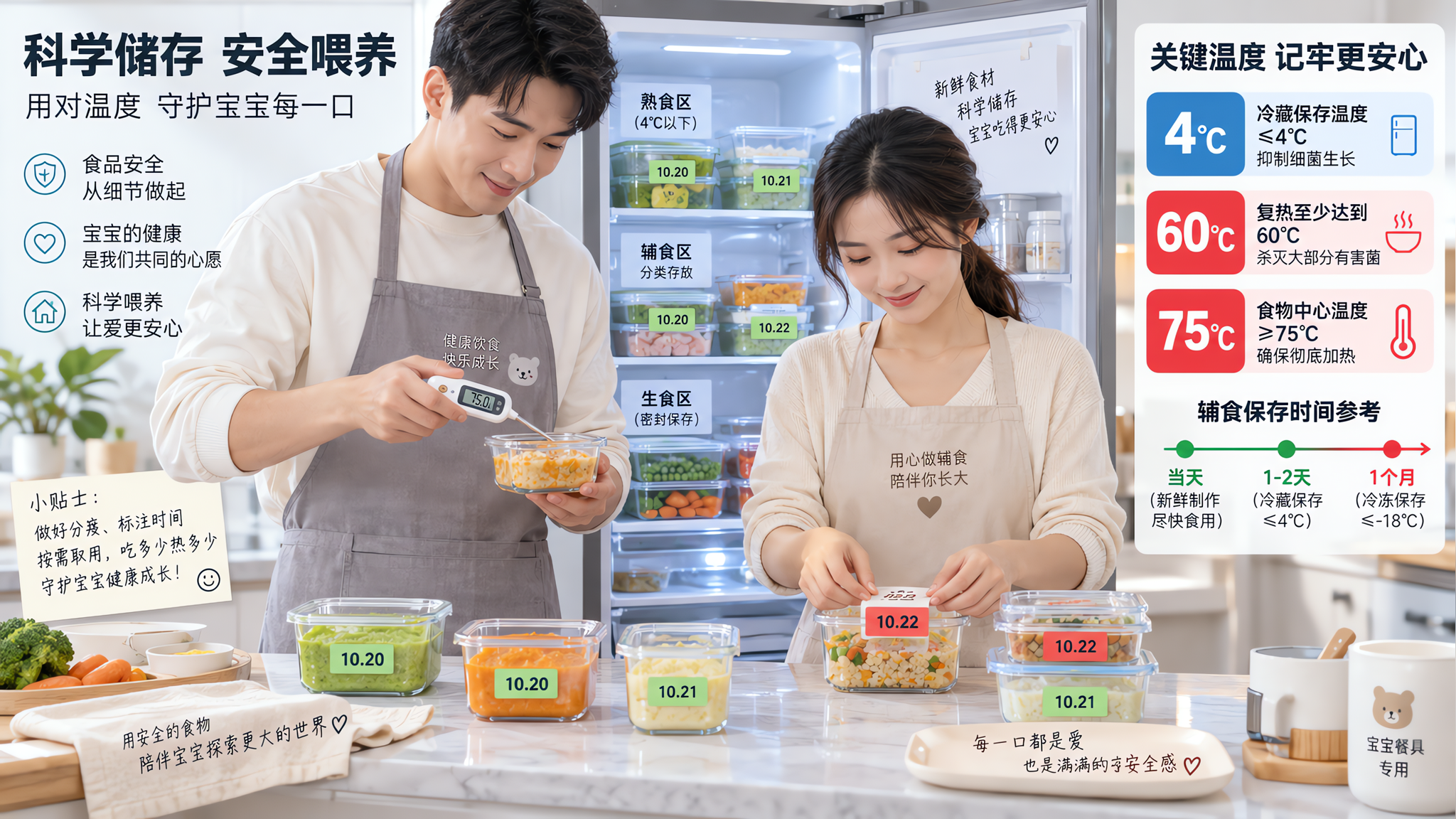 隔夜辅食别靠“闻着没坏”：记住2小时+4℃/75℃