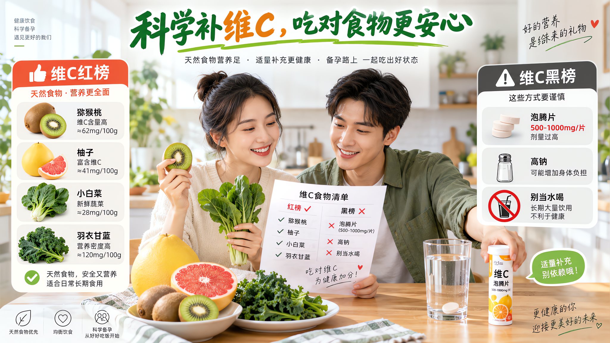 备孕别把维C泡腾片当水喝：红黑榜和上限一次讲清