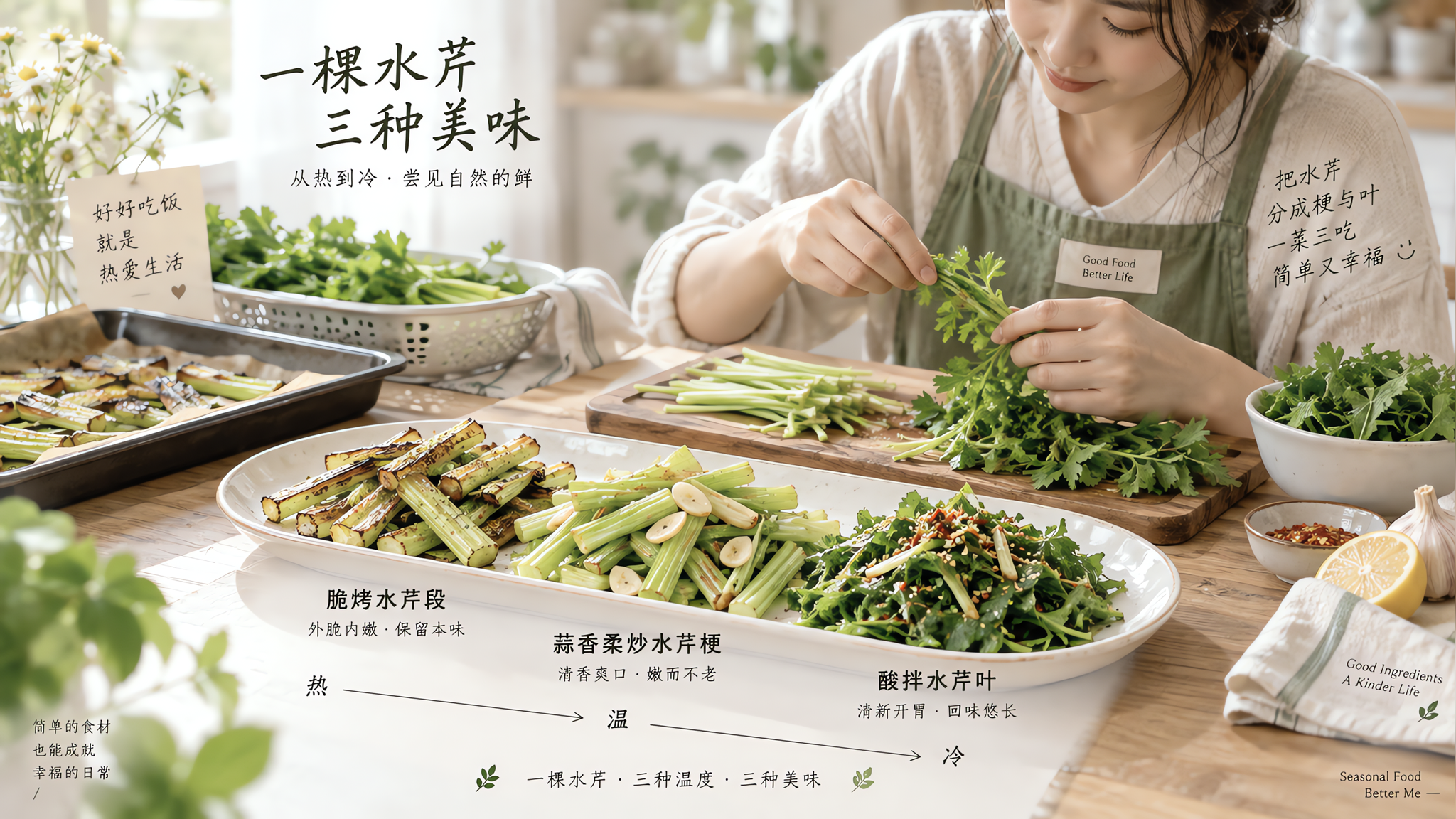 返工喉咙干又怕喝汤肿？一把水芹做出3种质感