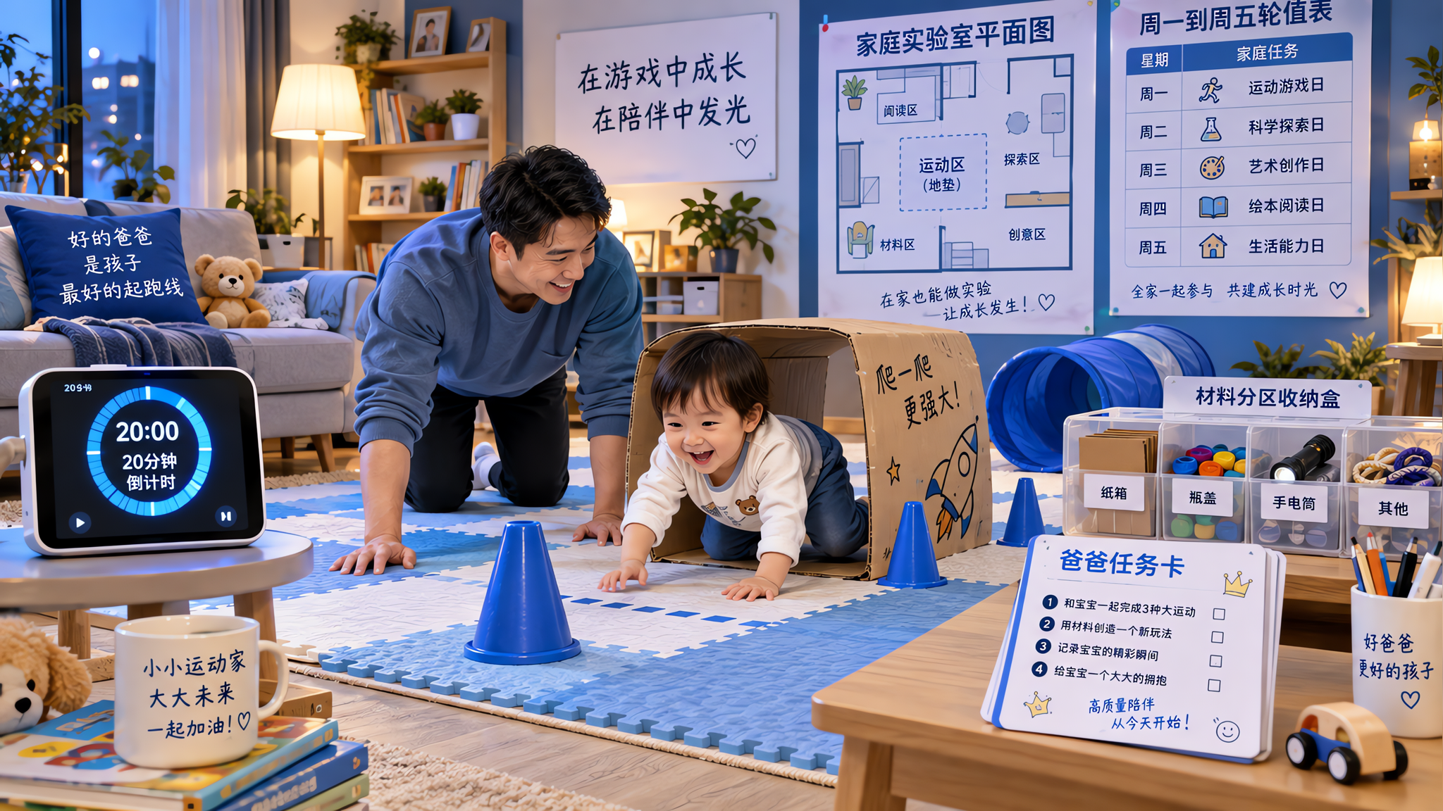 孩子只黏妈妈？试试爸爸20分钟游戏实验室