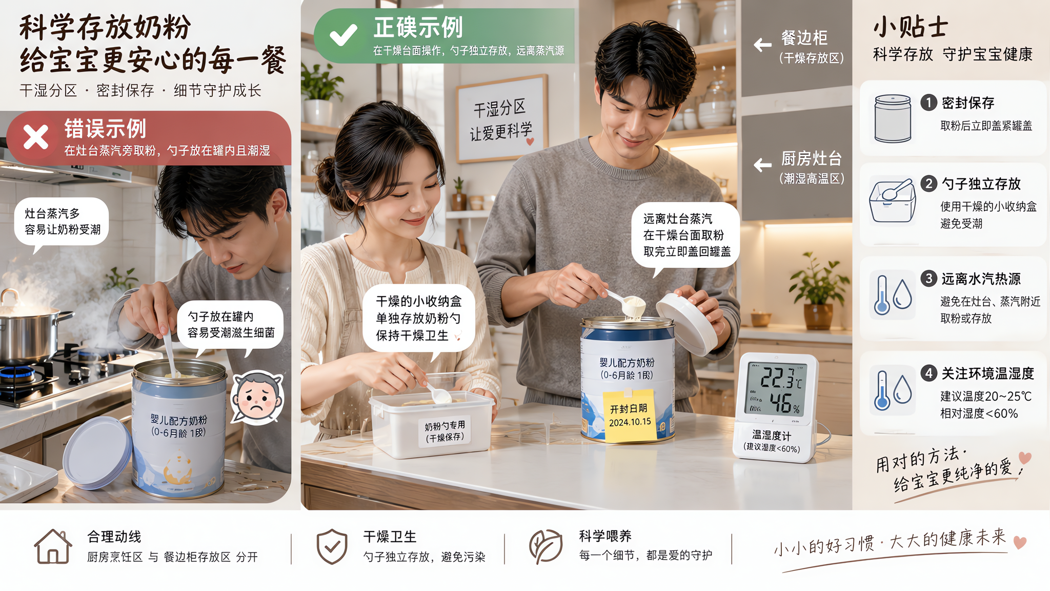 小暑湿热天，开封奶粉结块还能喝吗？判停标准和安全冲调SOP