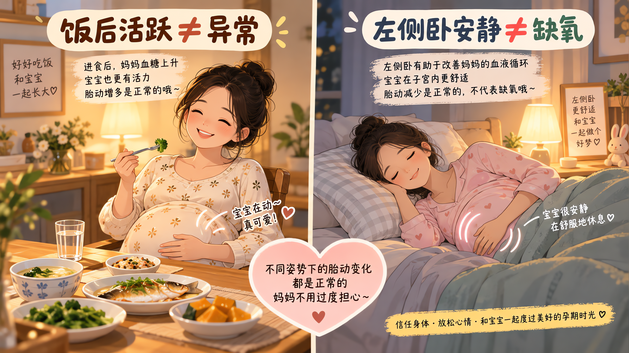 饭后胎动很猛，左侧卧却安静？先别慌，看3个影响因素