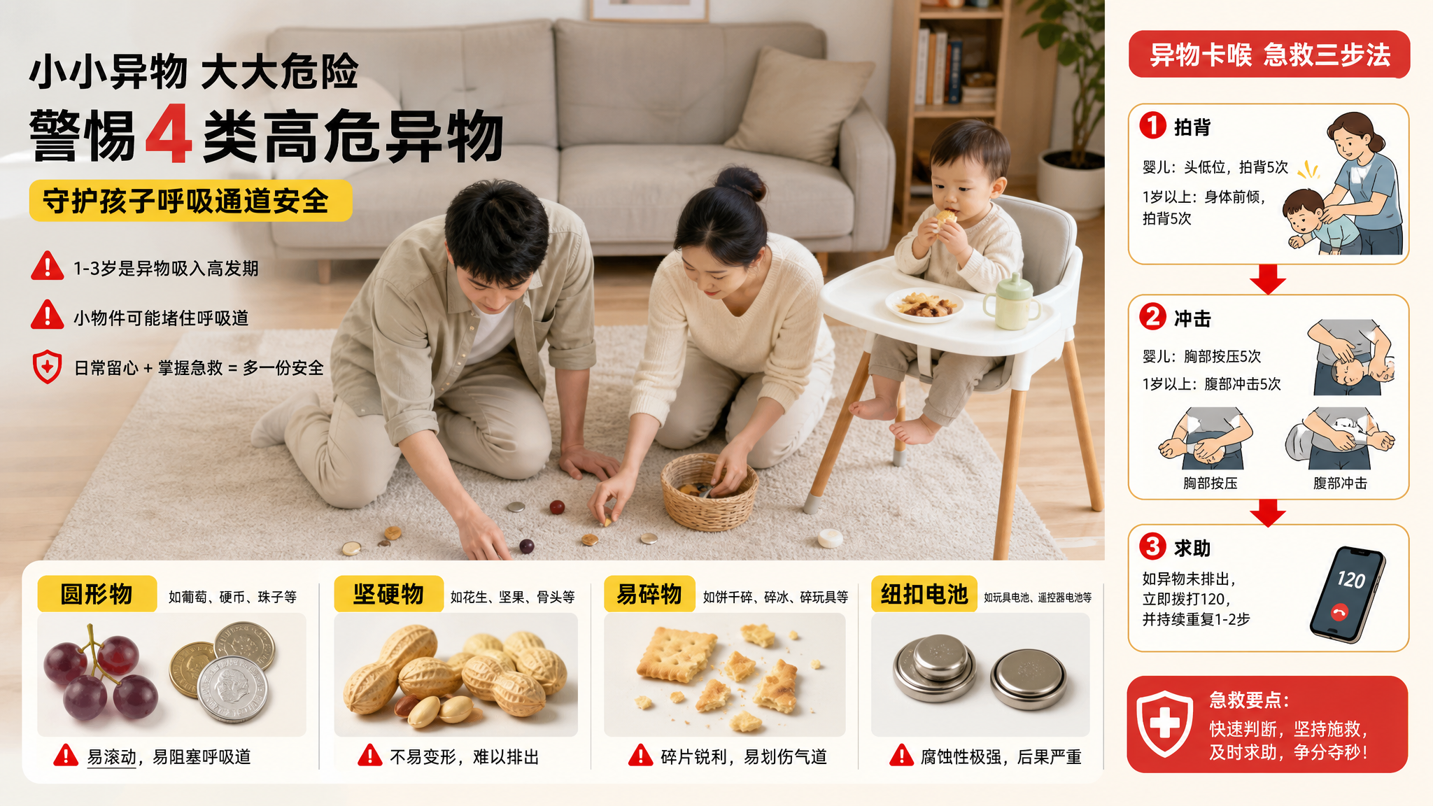 1-3岁最危险的窒息物清单：不是硬币，是这4类