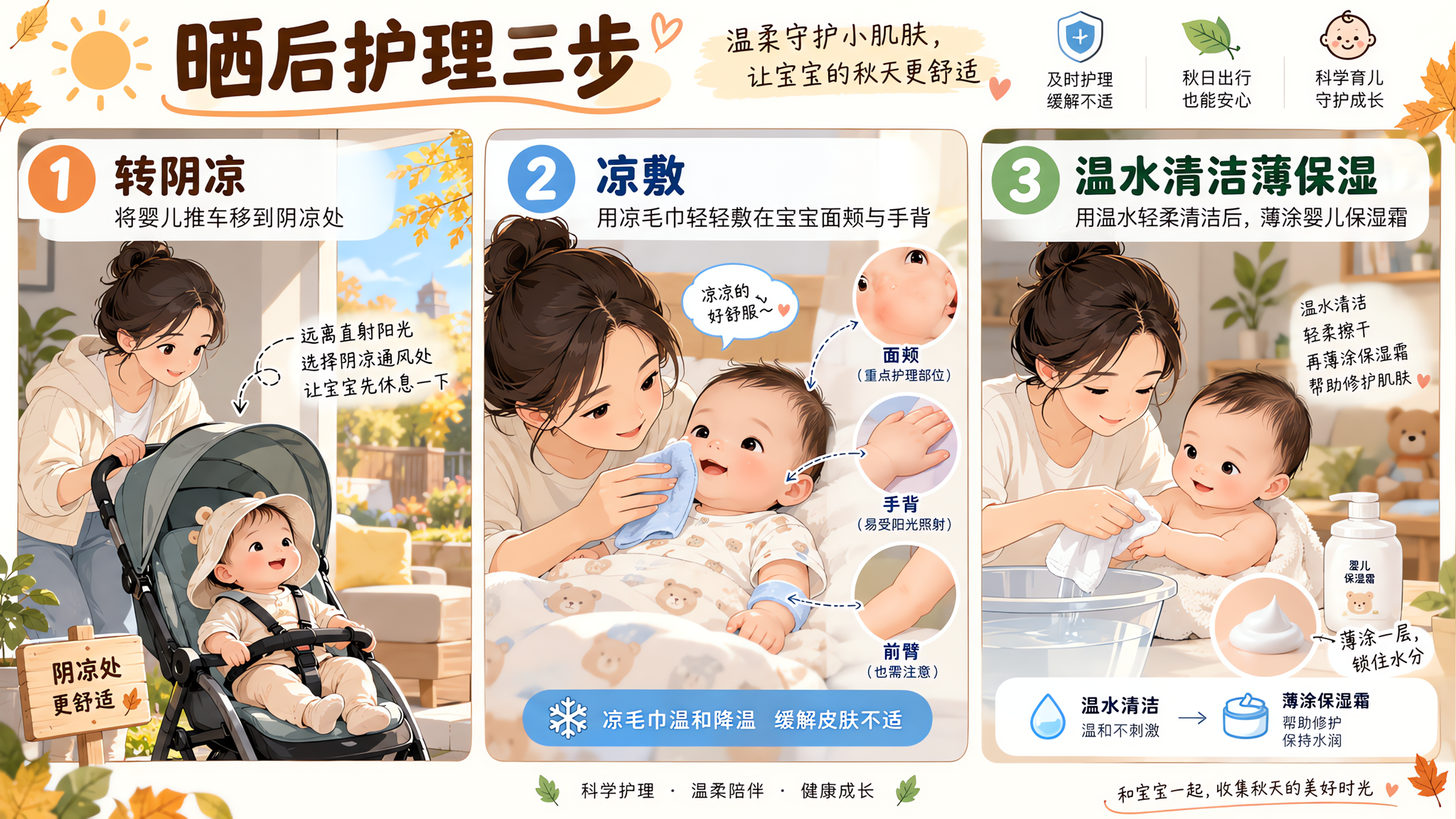 秋游回来宝宝脸红发烫？3步判断晒后干红别乱涂