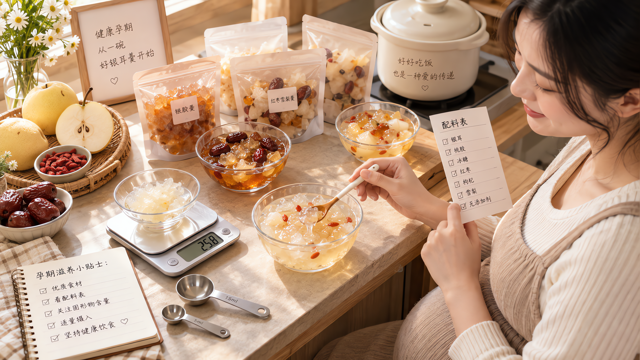孕妈买即食银耳羹：先用3步筛掉隐形糖和增稠剂