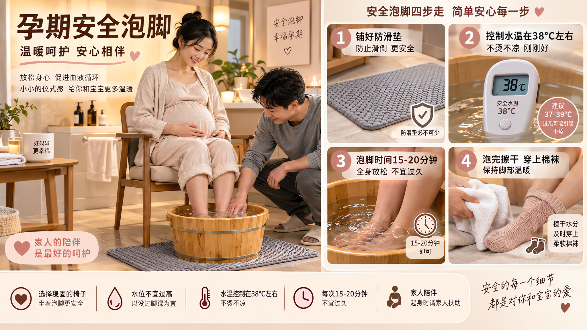 孕期泡脚别凭感觉：37-39℃泡10-15分钟就够了