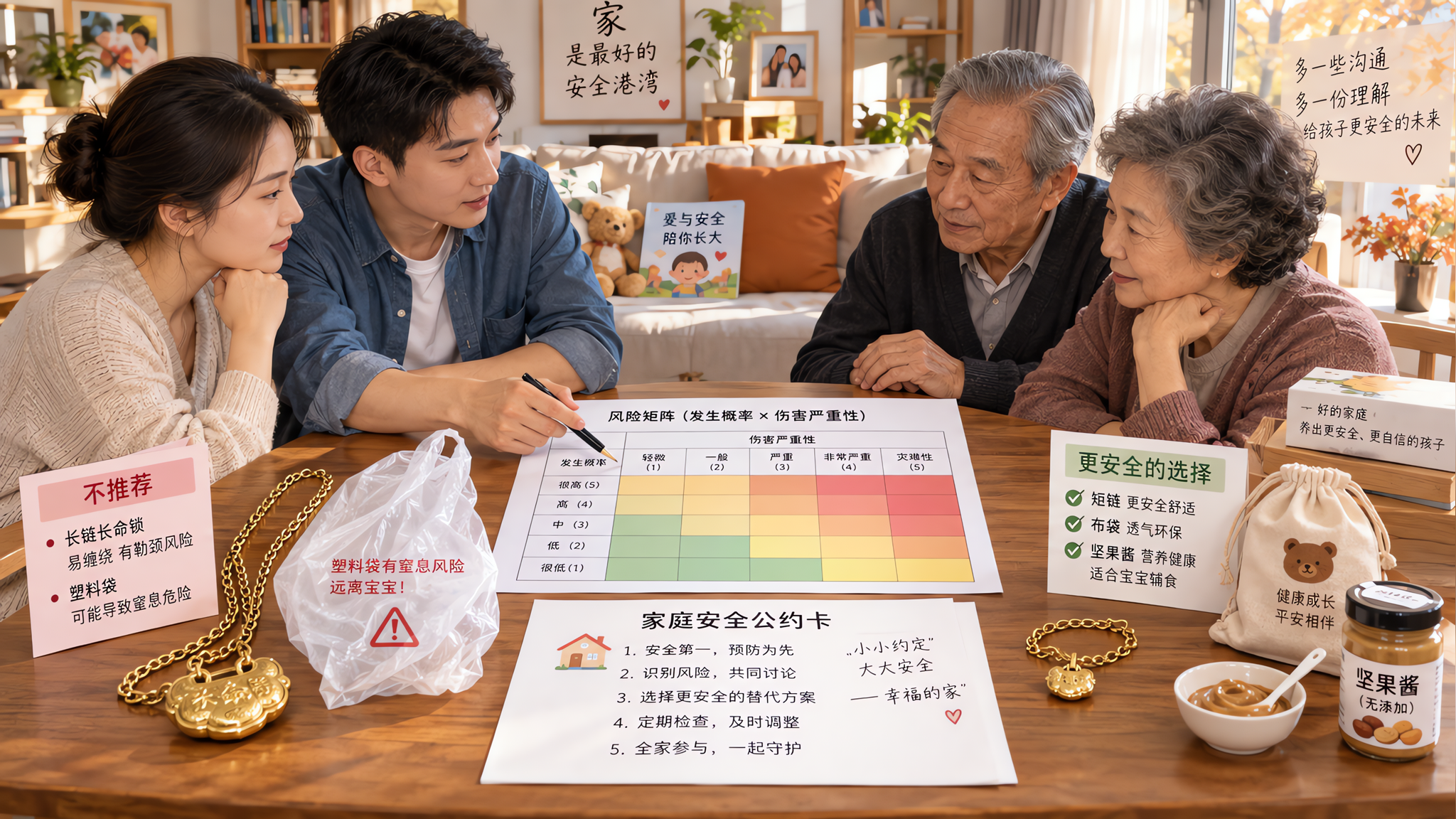 换季长辈带娃起冲突？用风险矩阵把长链塑料袋劝下去