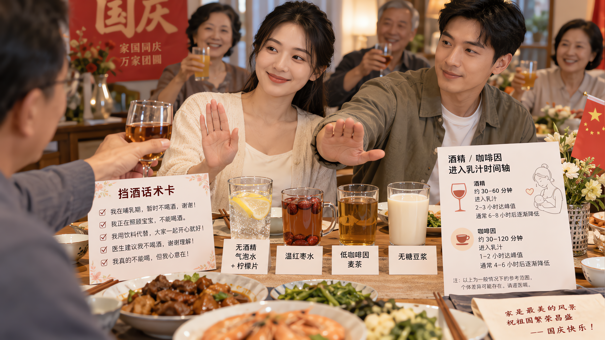 哺乳期家宴被劝酒怎么办：饮品清单+挡酒话术