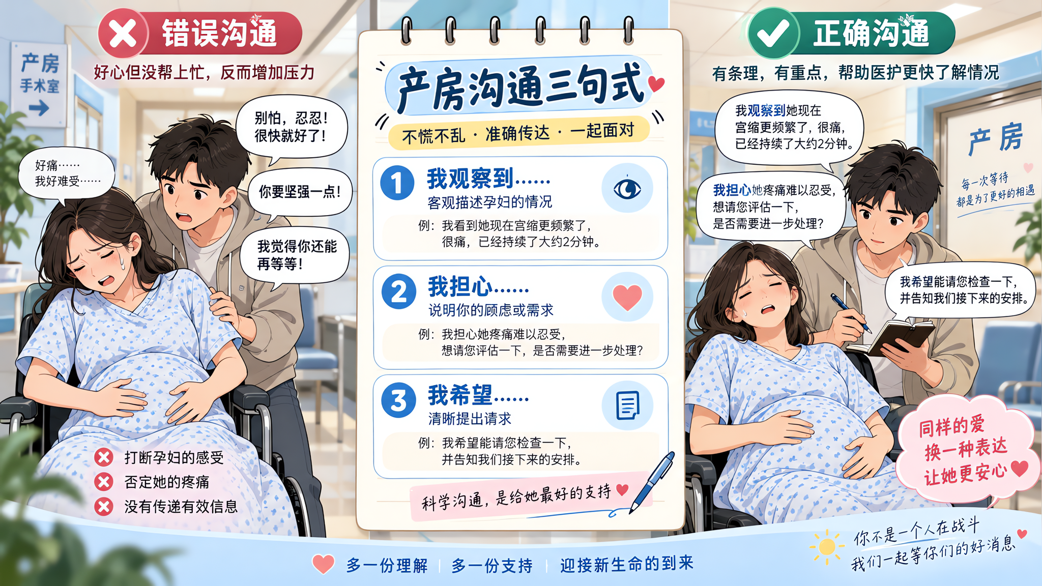 临产前先排练这3句话：产房沟通不翻车