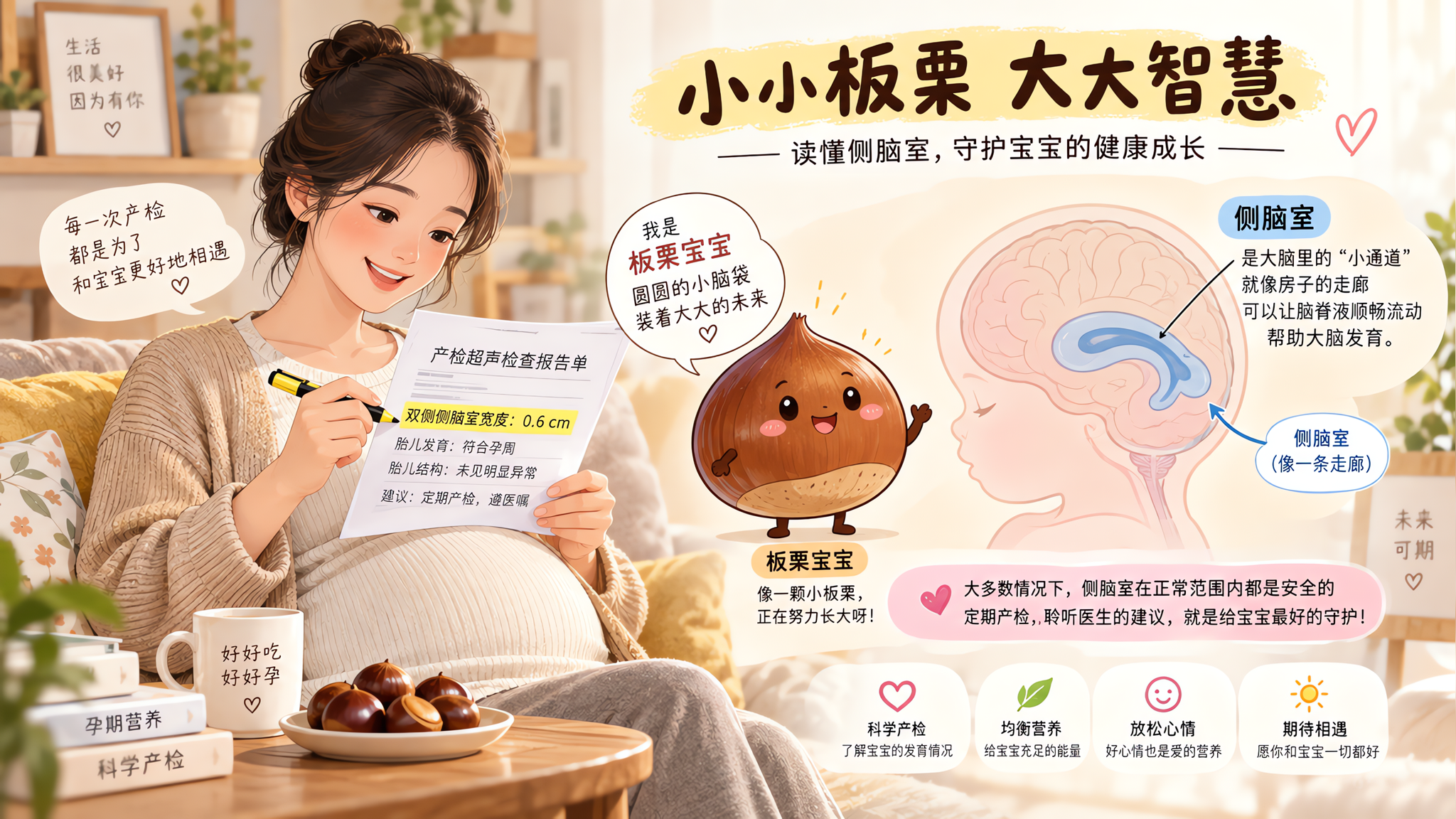 B超写侧脑室稍宽别先吓哭：重点看复查趋势和这3点