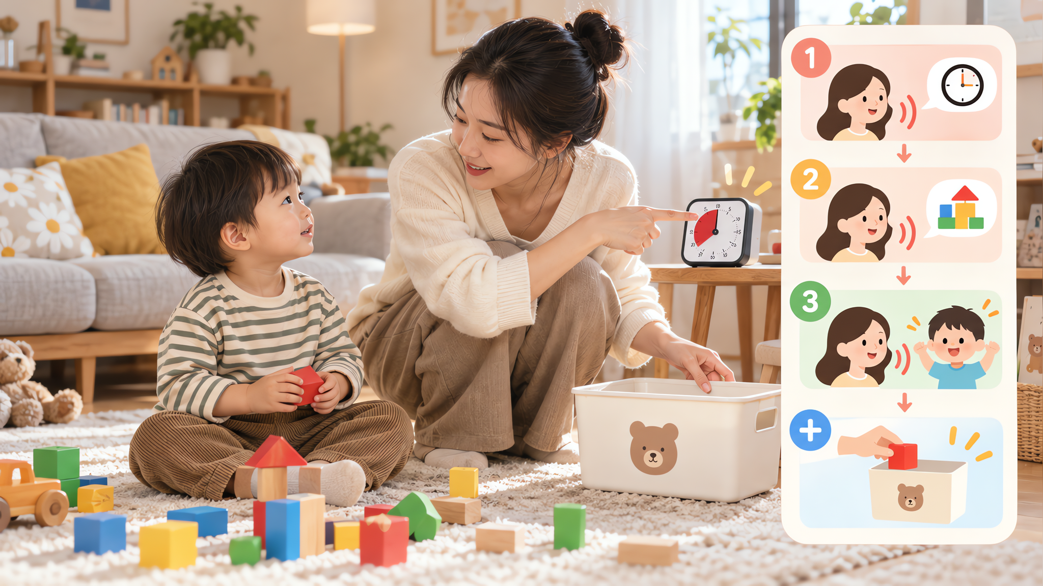 孩子一被打断就崩溃？3句预告+1个收尾动作就够了