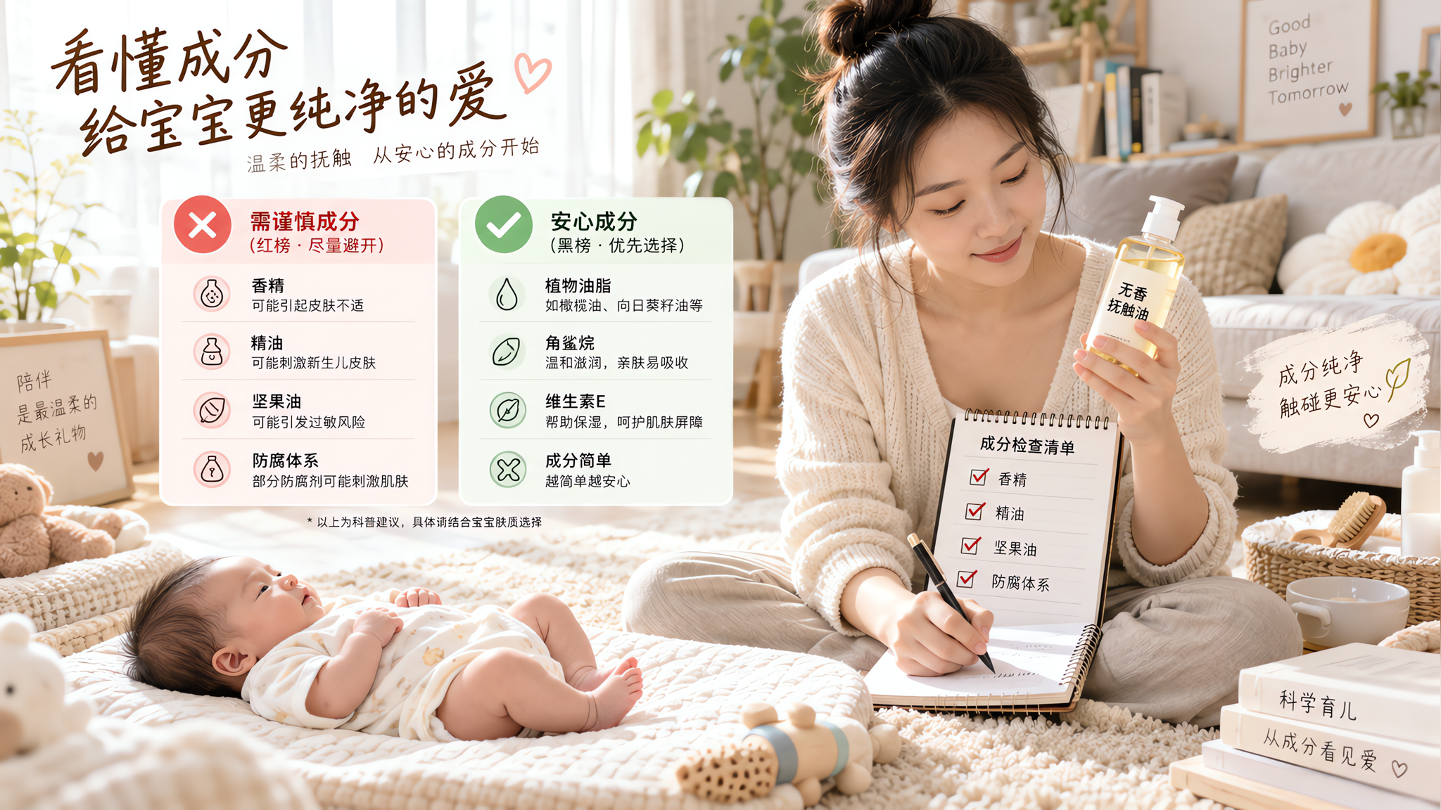 新生儿抚触油怎么选？看成分+封闭性，避开3类刺激源