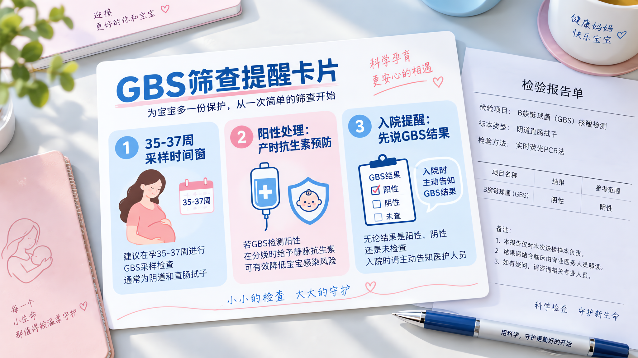 35-37周GBS别漏查：阳性怎么做，入院怎么说