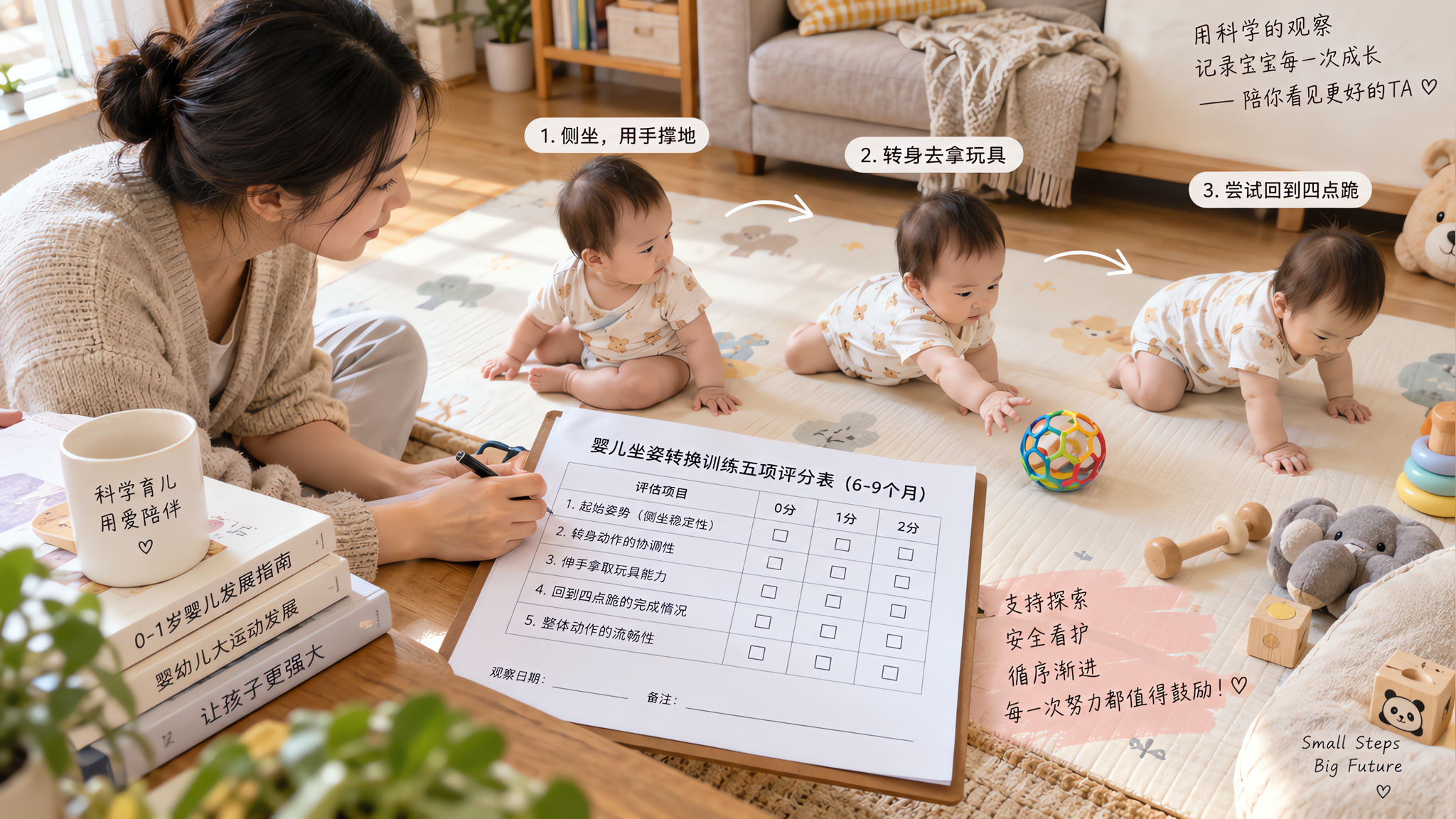 坐不稳别先怪缺钙：5项评分看“会不会主动坐”